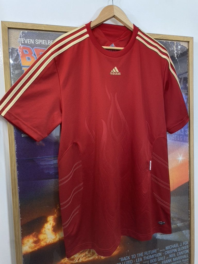 Adidas × Vintage 2008 Vintage Adidas Predator Tonal Flame Climalite T Shirt Size US L / EU 52-54 / 3 - 4 Thumbnail