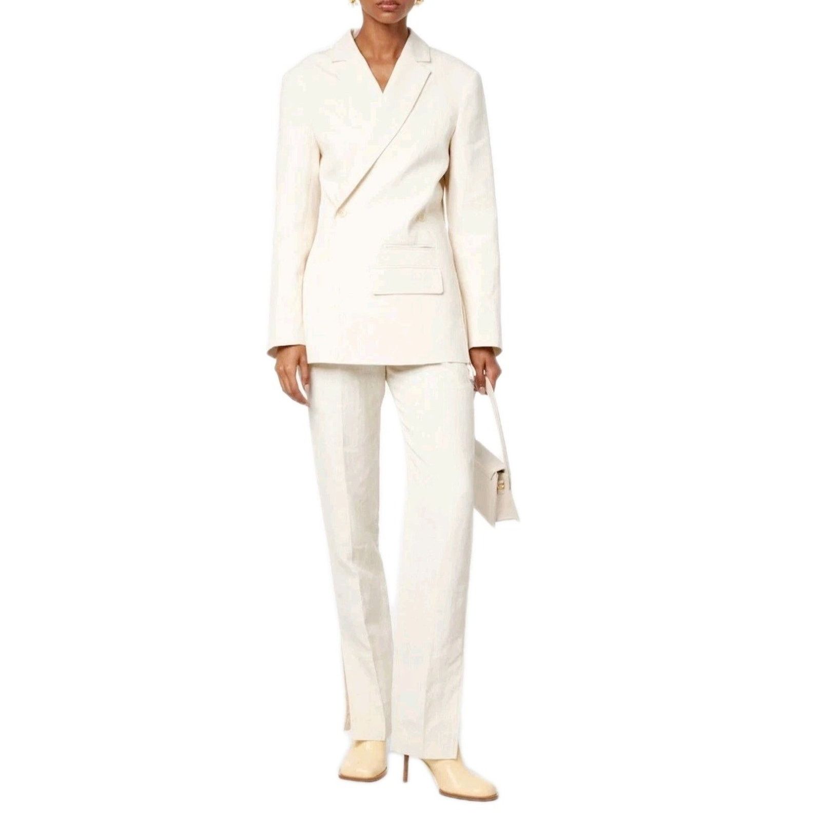 Jacquemus JACQUEMUS Rond Carré Leather Ankle Boots Ivory EU40 US10. Size US 10 / IT 40 - 4 Thumbnail