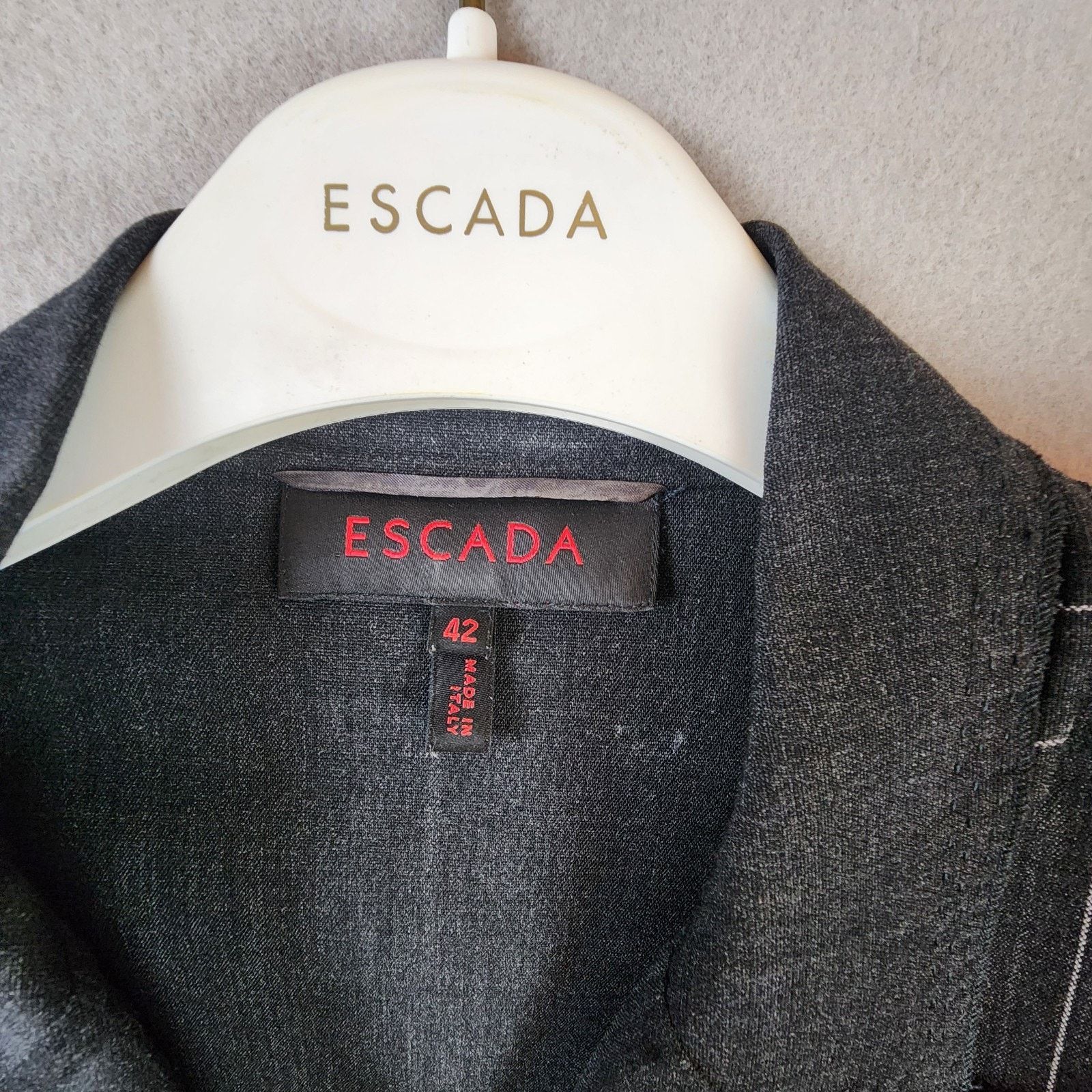 Escada Escada Pinstripe Pant Suit Blazer+Trousers Women Sz 12 Wool Size XL / US 12-14 / IT 48-50 - 16 Thumbnail