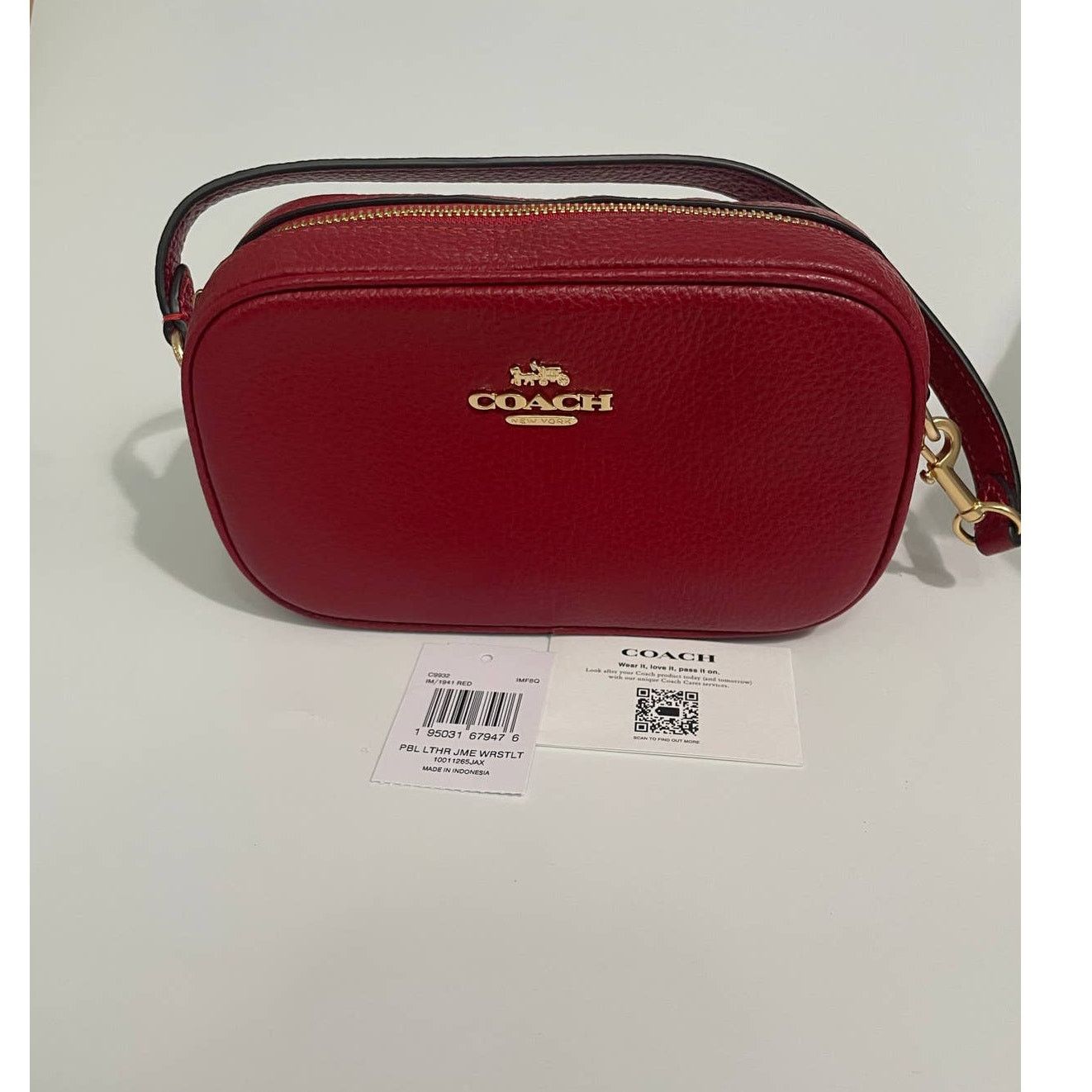 Coach Jamie Wristlet Refined pebble leather New