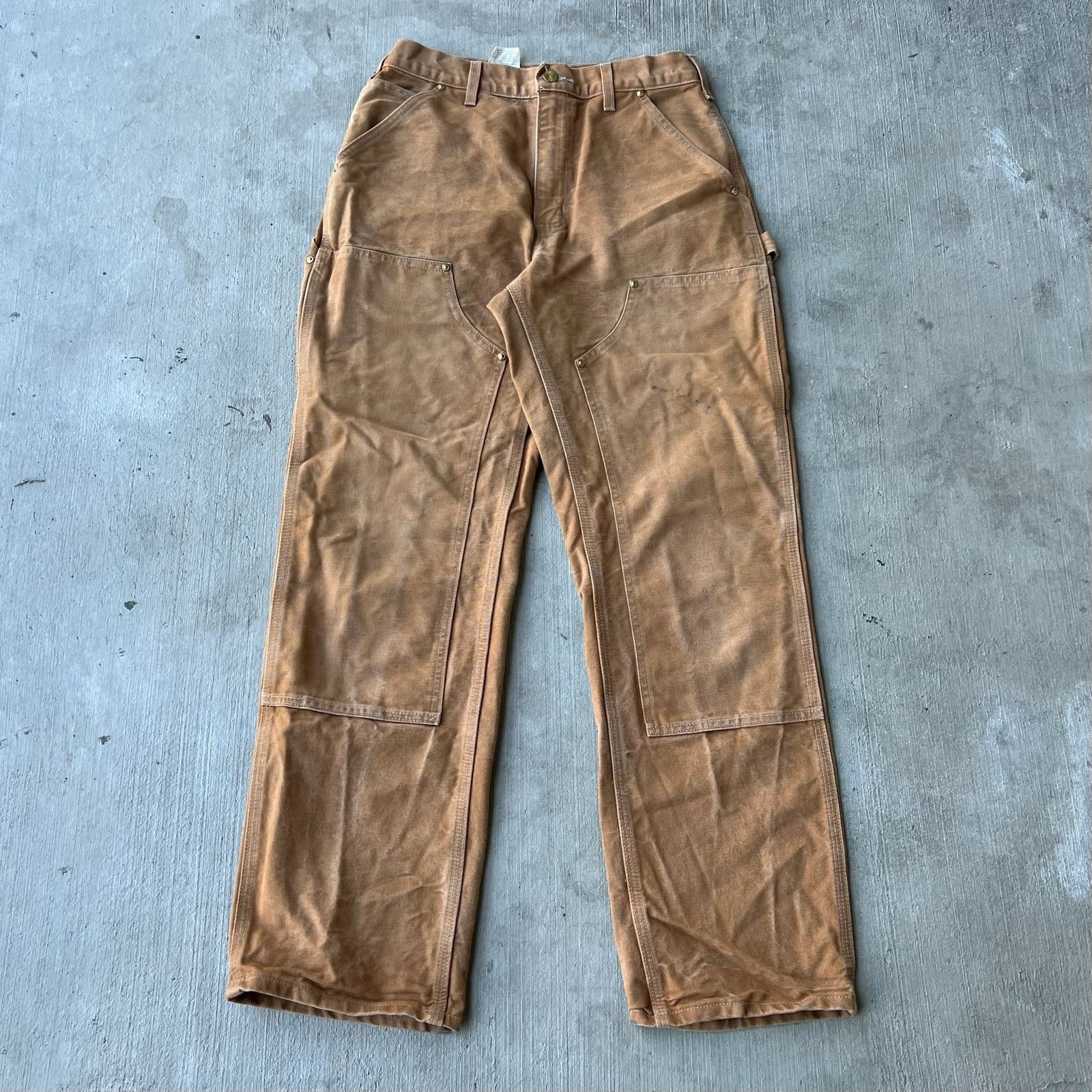Carhartt × Vintage Carhartt brown double knee work wear carpenter pants Size US 28 / EU 44 - 1 Thumbnail
