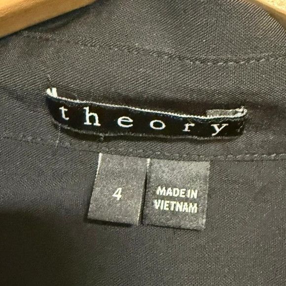 Theory Theory Black Button-Down Shirt Dress with Belt - Size 4 Size S / US 4 / IT 40 - 10 Thumbnail
