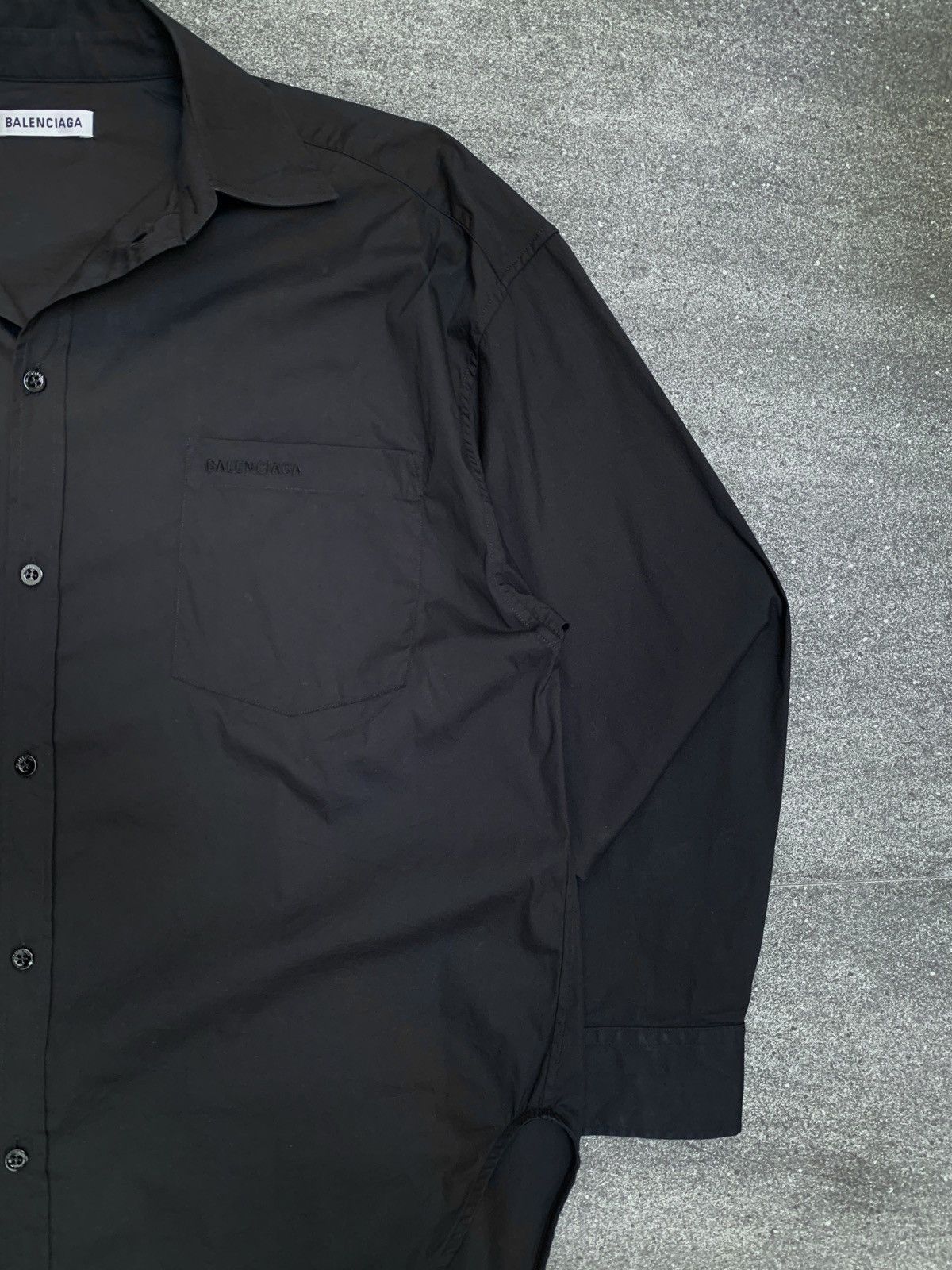 Balenciaga Coton Polyamide Black Logo Embroidery Shirt Size US M / EU 48-50 / 2 - 3 Thumbnail