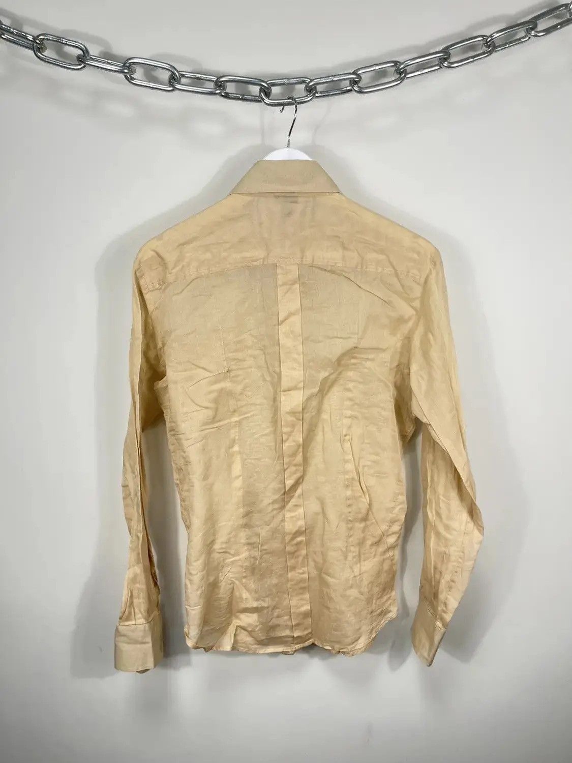 Dolce & Gabbana × Vintage Vintage Dolce & Gabanna Men's Yellow Luxury Button Up Shirt Size US M / EU 48-50 / 2 - 2 Thumbnail