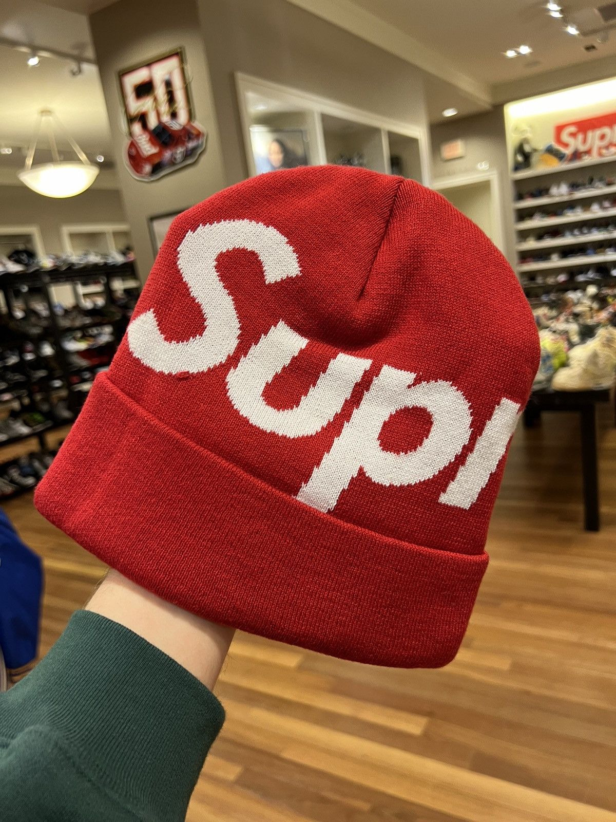 Supreme Big Logo Beanie Red - US
