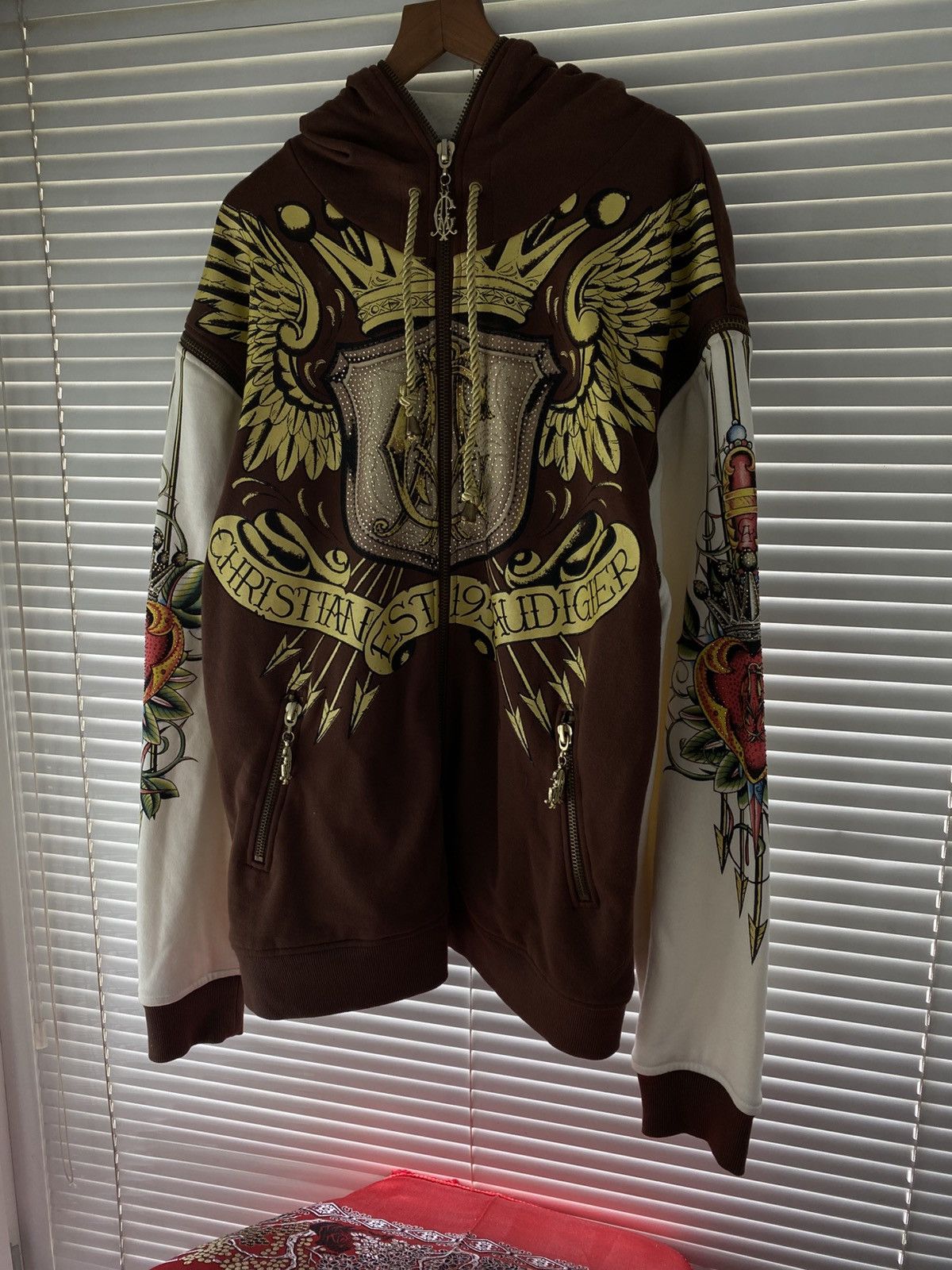 Christian Audigier × Ed Hardy × Vintage Vintage Christian Audigier Ed Hardy Y2K Authentic Hoodie Size US XL / EU 56 / 4 - 2 Thumbnail