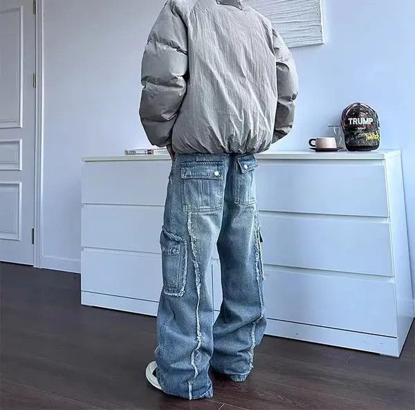 VIBE Vintage street washed and distressed patchwork work jeans Size US 30 / EU 46 - 2 Thumbnail