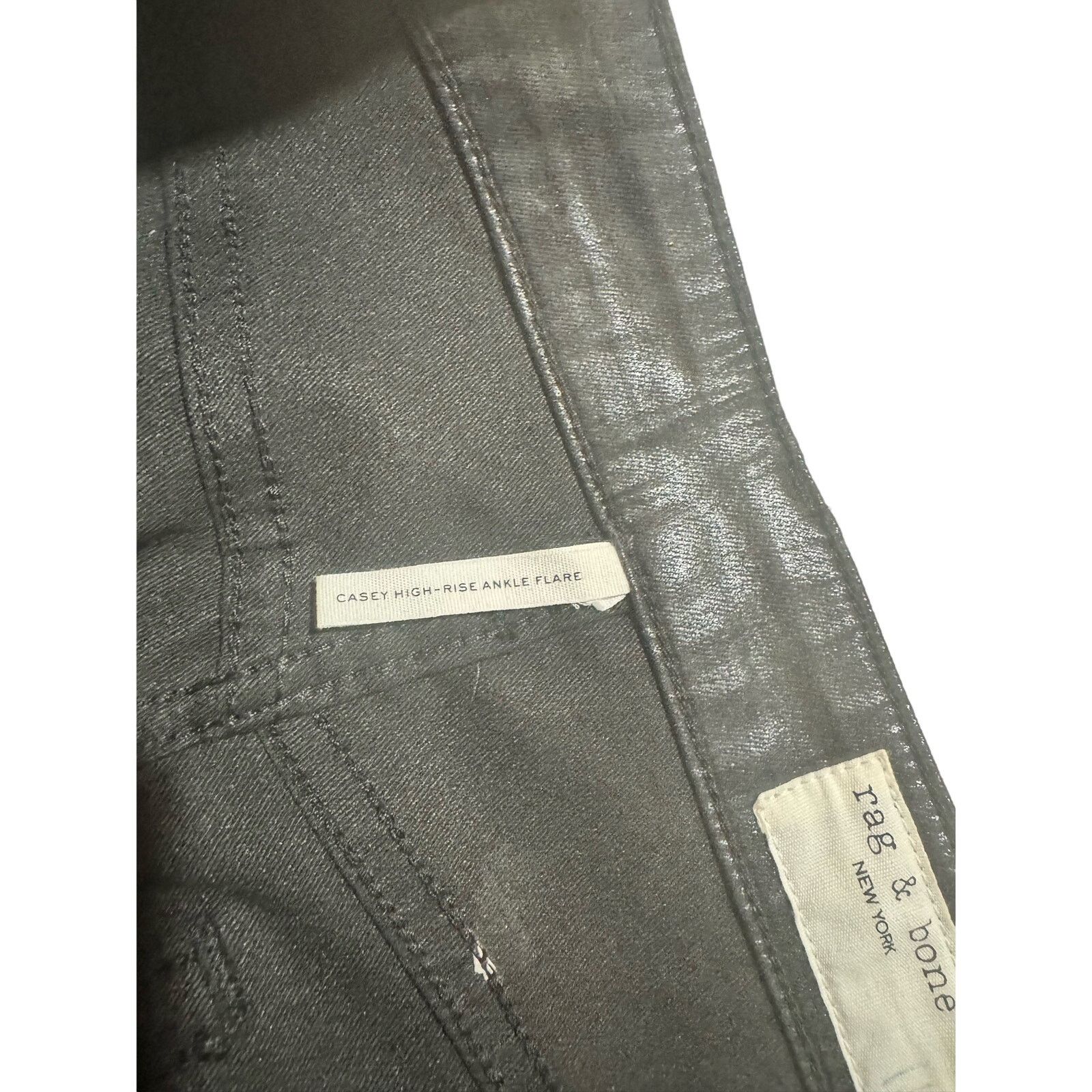 Rag & Bone RAG & BONE CASEY HIGH-RISE ANKLEFLARE COATED JEANS Size 29 Size 29" - 6 Thumbnail