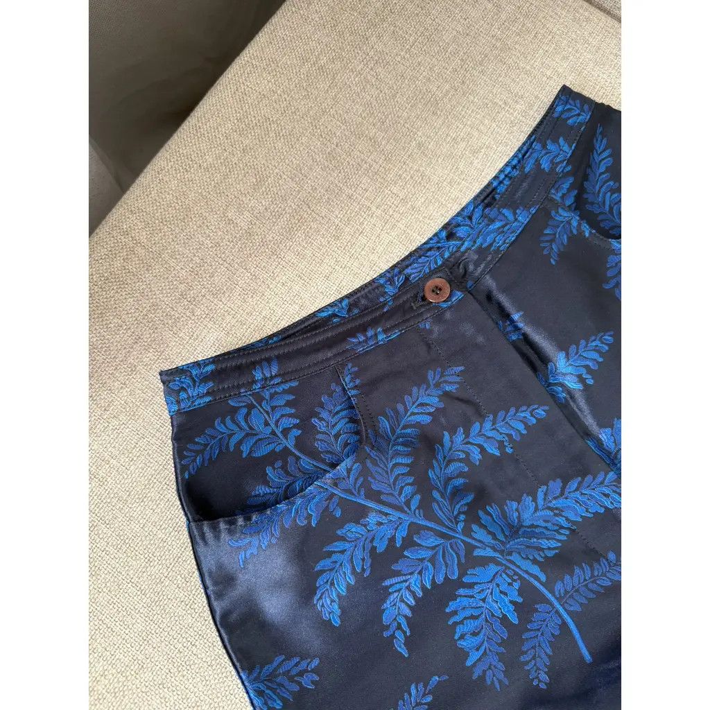Versace Gianni Versace Vintage Blue Leaf Jacquard Set Size 40 IT Size 27" / US 4 / IT 40 - 10 Thumbnail