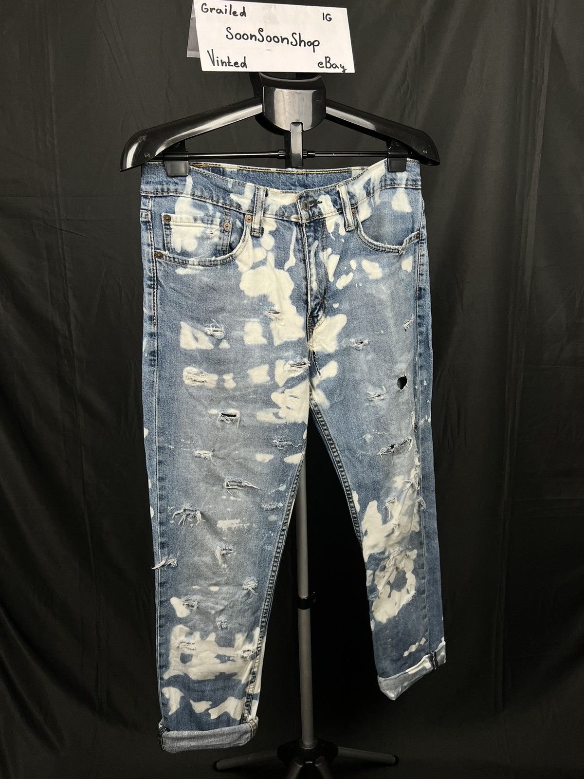 American Apparel × Levi's × Levi's Vintage Clothing Levis distressed tie dye jeans Size US 34 / EU 50 - 3 Thumbnail