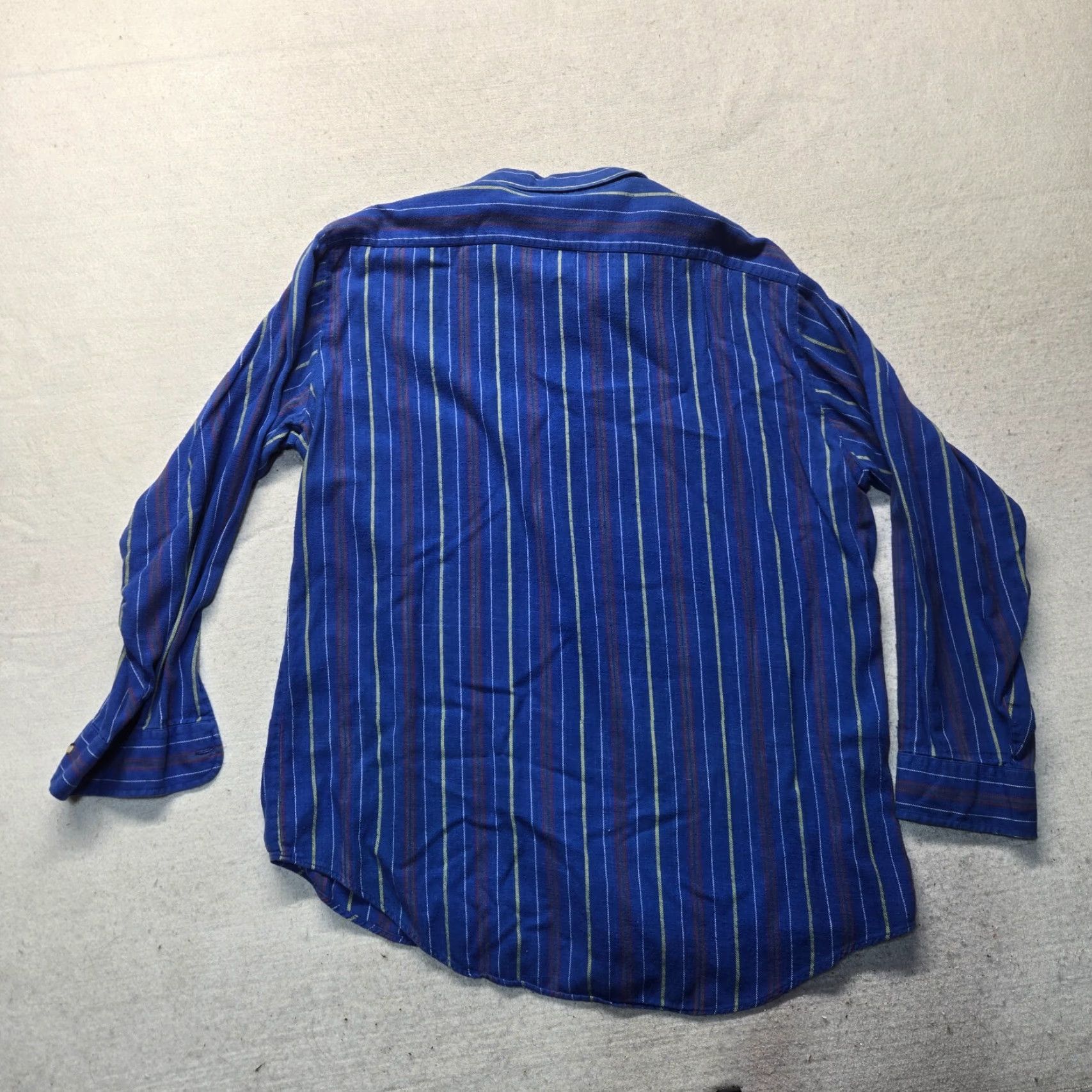 Vintage Hunt Club Shirt Button-Up XL Men's Blue Striped Flannel 100% Cotton Long Sleevecollar Down Button-Down Casual Workwear 90s? Size US XL / EU 56 / 4 - 6 Thumbnail