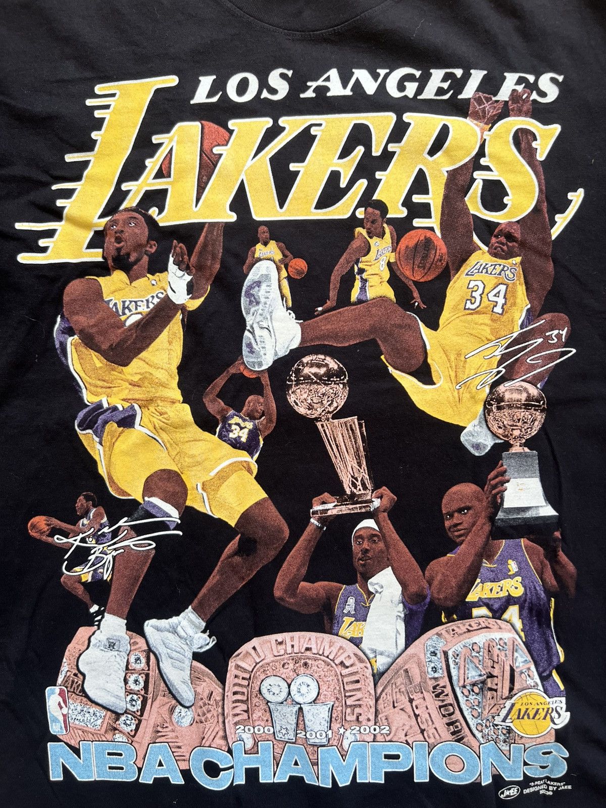 JAEE JAEE Lakers Three Peat Tee - Size M Mens Size US M / EU 48-50 / 2 - 3 Thumbnail