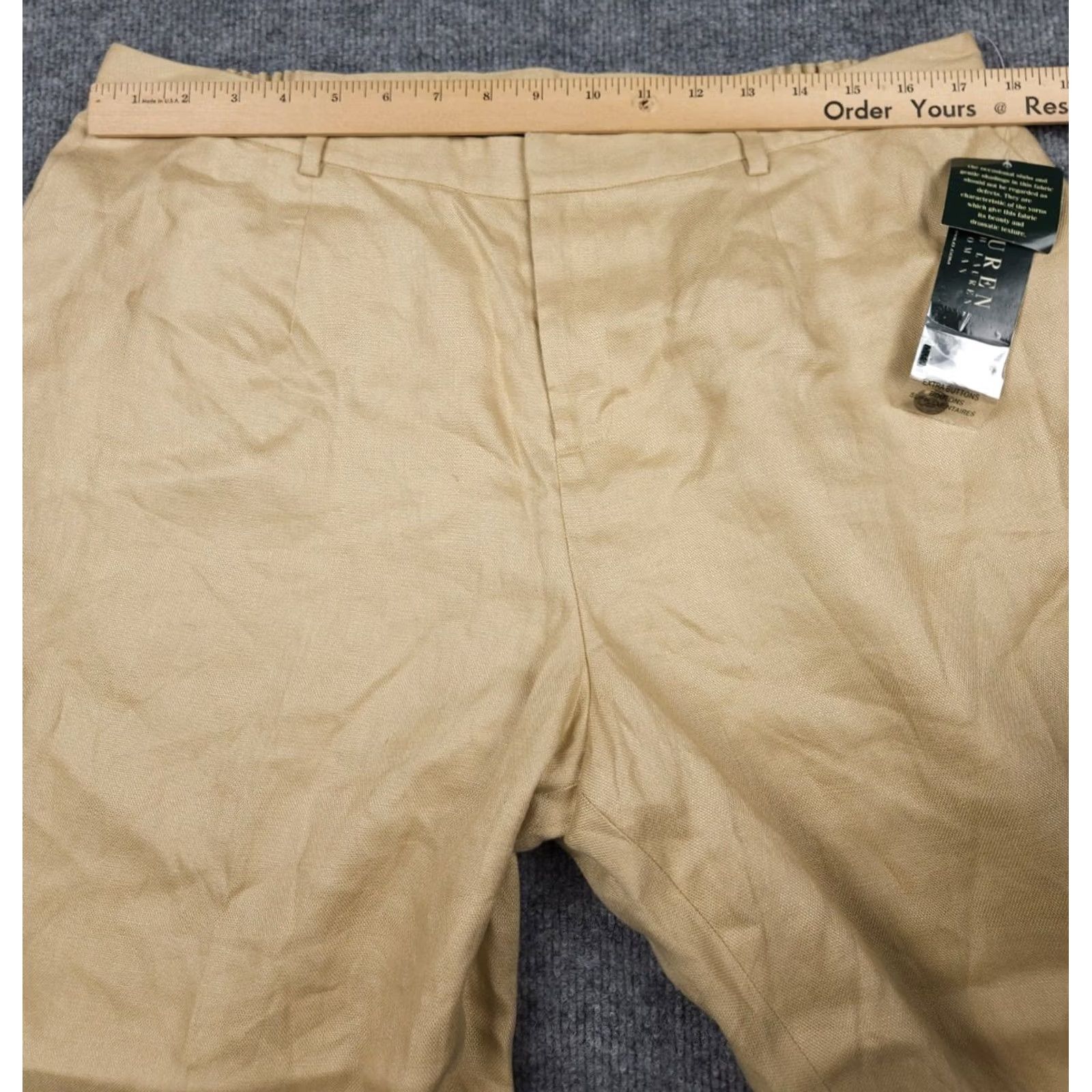 Ralph Lauren Lauren Ralph Lauren Linen Pants Women's 18WP 34 x 28 Beige Lined NWT Linen Pants Wide-Leg Jeans Style Beach City Preppy Summer Casual Travel Womens Size 40" / US 18 - 7 Thumbnail
