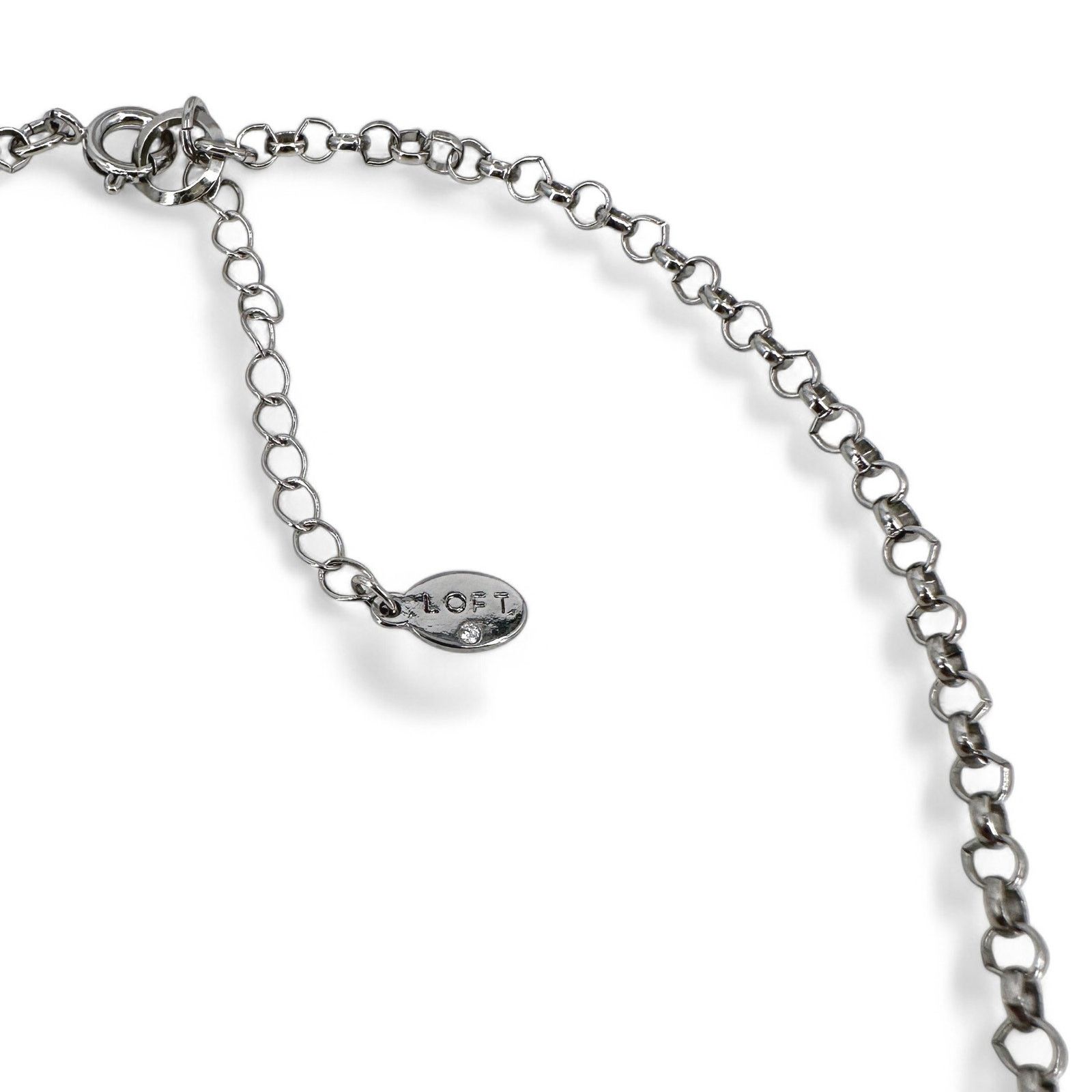 Loft Loft Rhinestone Statement Necklace White and Gray Size ONE SIZE - 8 Thumbnail