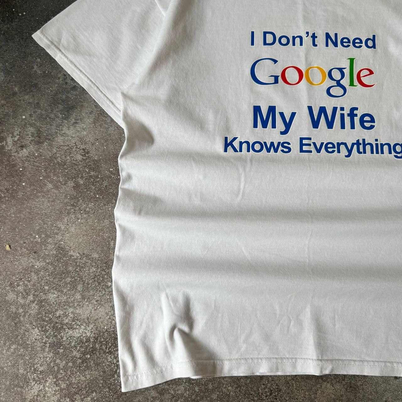 Fruit Of The Loom × Vintage I dont need Google my wife know everething T-Shirt Size US L / EU 52-54 / 3 - 6 Thumbnail