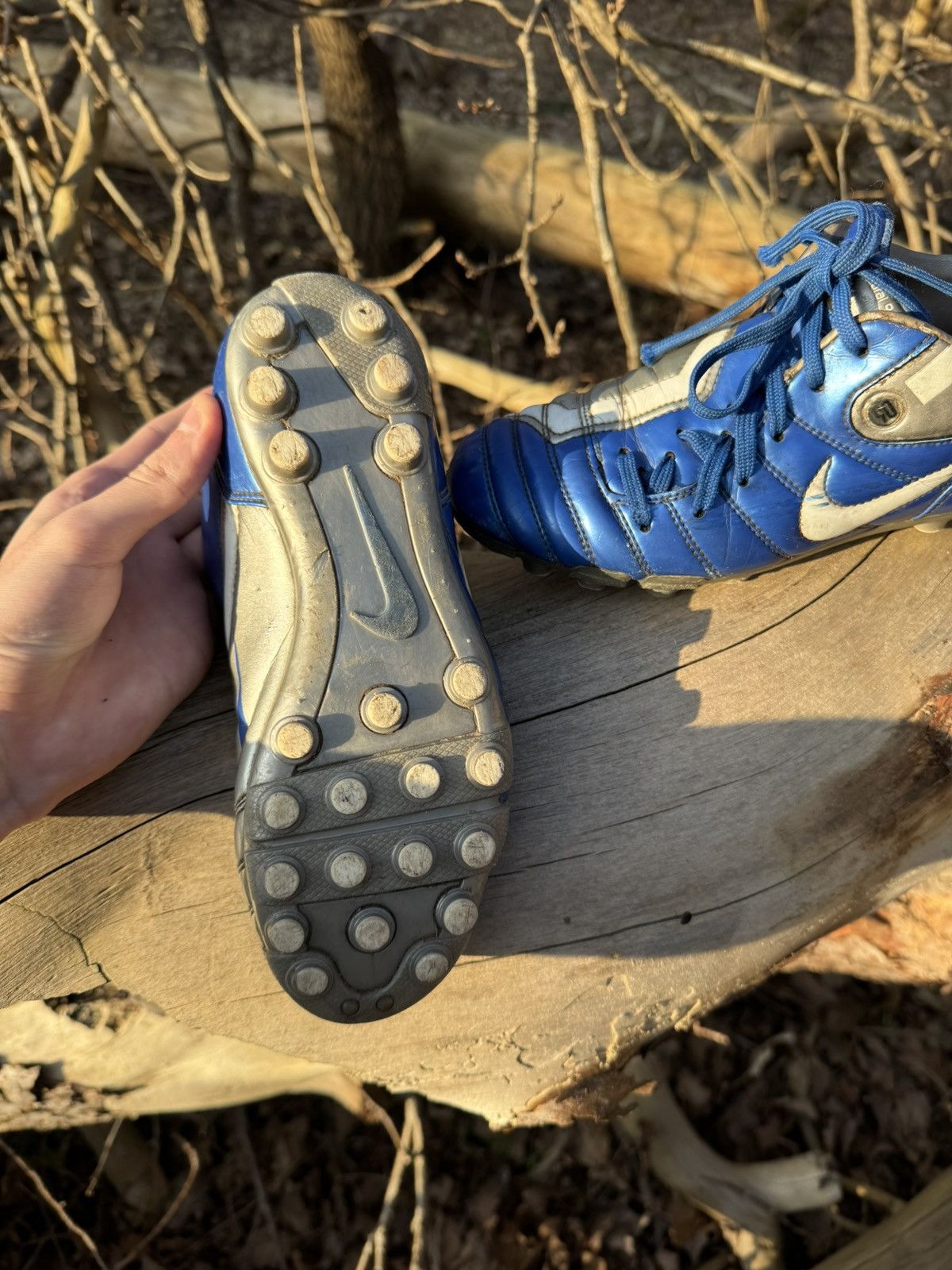 Nike Nike Tiempo Blue Leather Soccer Cleats Vintage Football Boot Size US 6 / IT 36 - 6 Thumbnail
