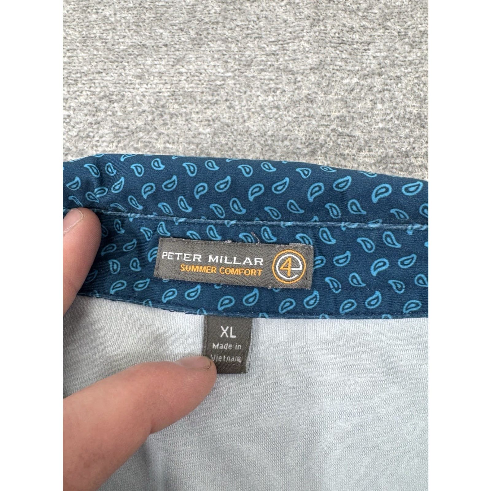 Peter Millar Peter Millar Summer Comfort Crown Tour Logo Paisley AOP Pattern Polo XL Men Blue Short Sleeve Polo Shirt Collared Golf Logo Size US XL / EU 56 / 4 - 3 Thumbnail