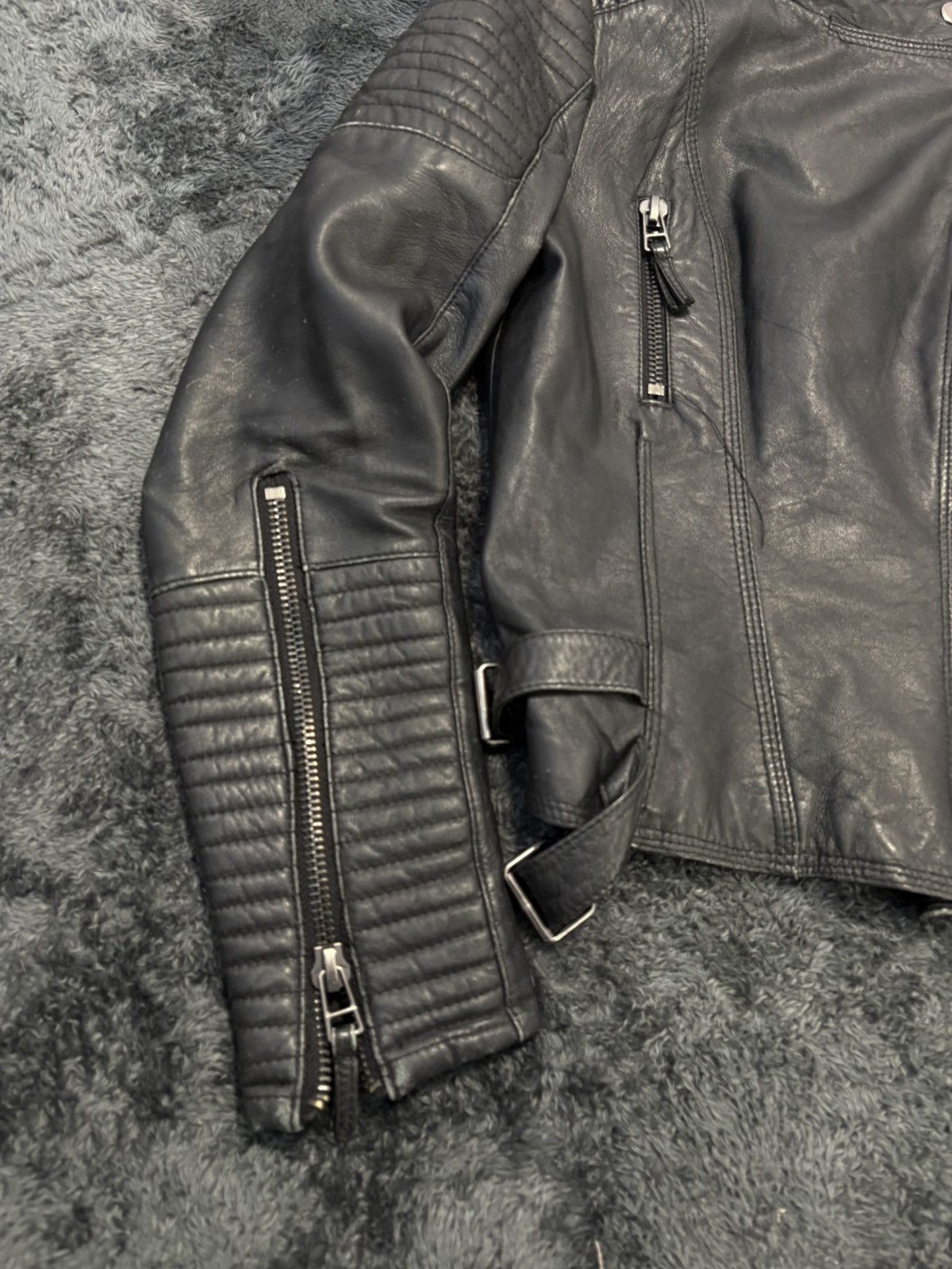 If Six Was Nine Gothic Biker Jacket Side Zip Punk LGB Rick Owens Vibe Size M / US 6-8 / IT 42-44 - 2 Thumbnail