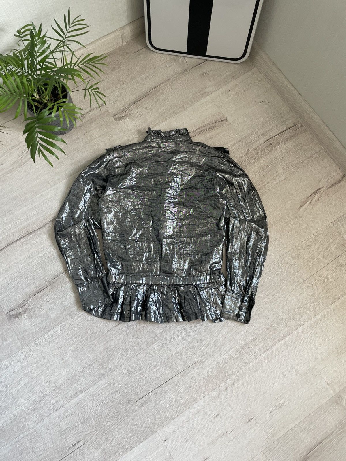 Hysteric Glamour × If Six Was Nine Baroque Mirror Blouse Black Metallic Ruffles Gucci Vibe Y2k Size S / US 4 / IT 40 - 2 Thumbnail
