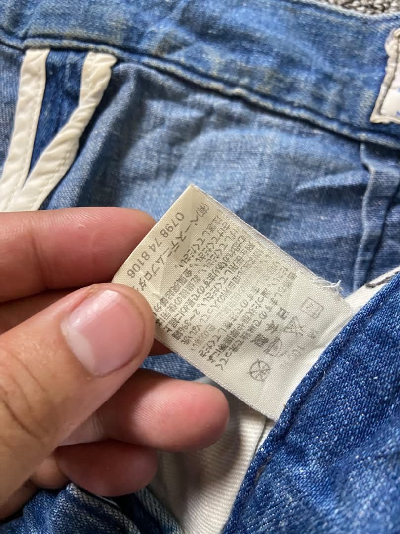Vintage Orslow Light Washed Wide Leg Denim Jeans (237) in Blue, Men's (Size 28) — image 4 of 6