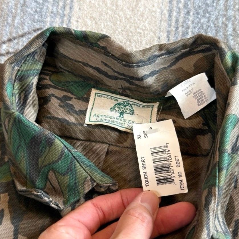 Vintage VINTAGE Mossy Oak Greenleaf Camo Jacket Mens XL Hunting 80s USA Camouflage Shirt? Size US XL / EU 56 / 4 - 3 Thumbnail