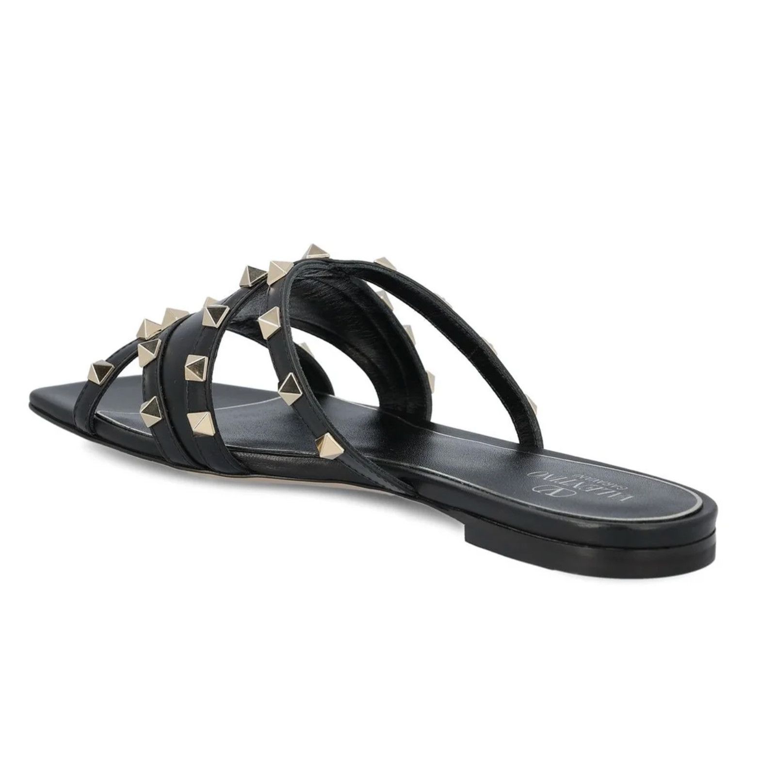 Valentino Valentino Rockstud Crisscross Strap Leather Black Slip On Size US 10 / IT 40 - 12 Thumbnail