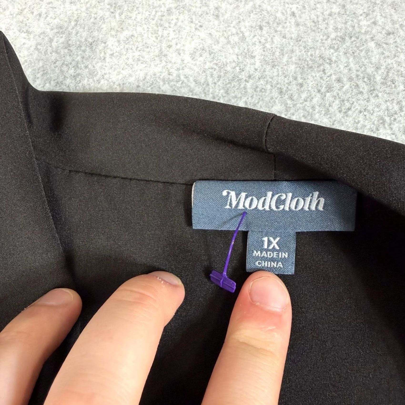 Vintage ModCloth Blazer Women 1X Black Open Front Ruched Office Lightweight Layer Jacket Blazer Size XL / US 12-14 / IT 48-50 - 3 Thumbnail