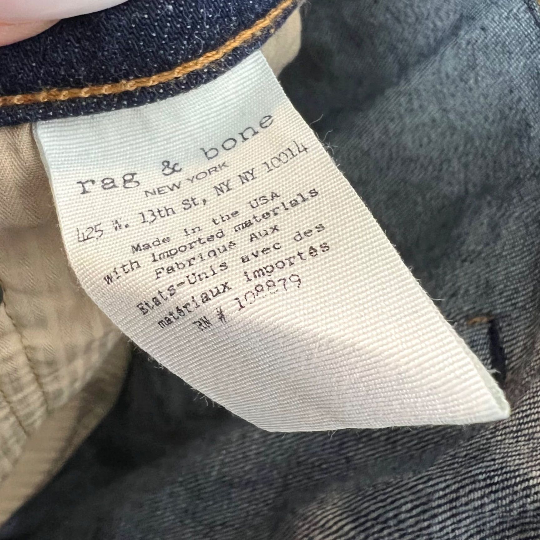 Rag & Bone rag & bone Womens Jeans Skinny Standard Issue Raw Denim Blue Size 31 Size 24" / US 00 / IT 34 - 4 Thumbnail