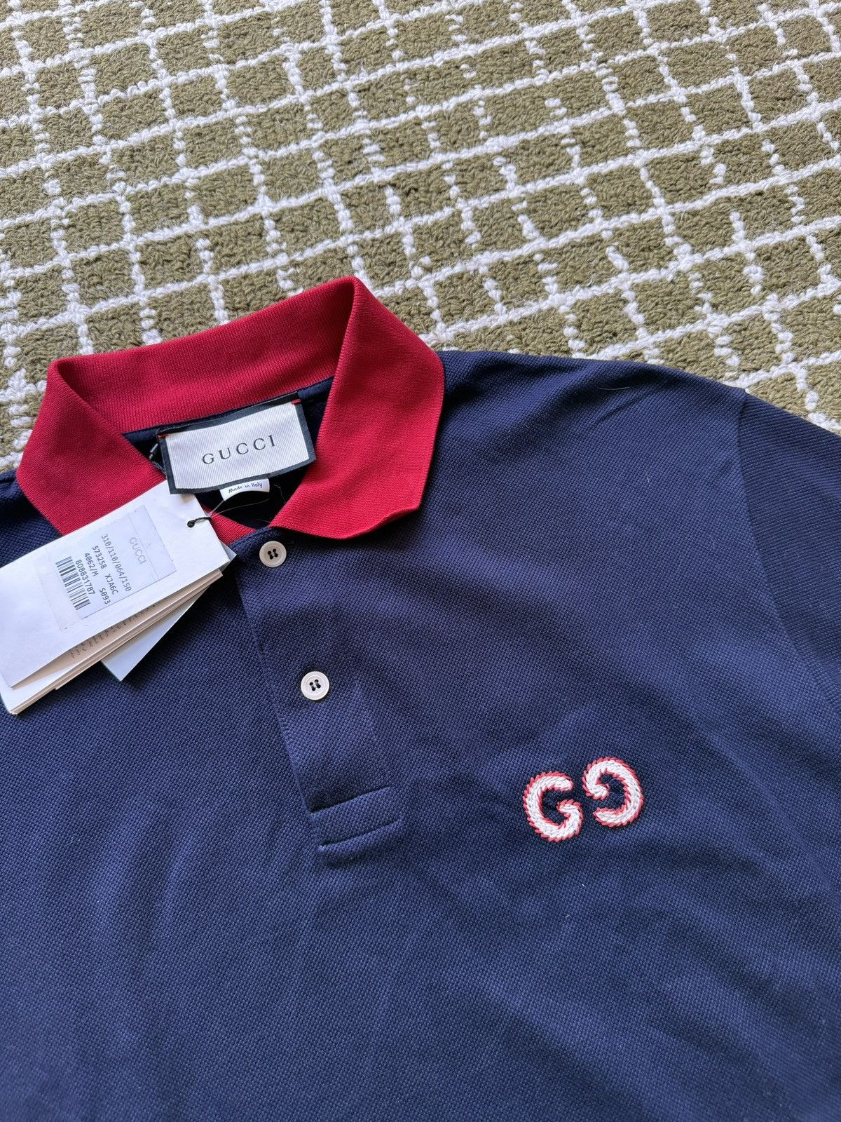 Gucci Gucci Reverse Logo Navy Rugby Shirt Size US M / EU 48-50 / 2 - 2 Thumbnail