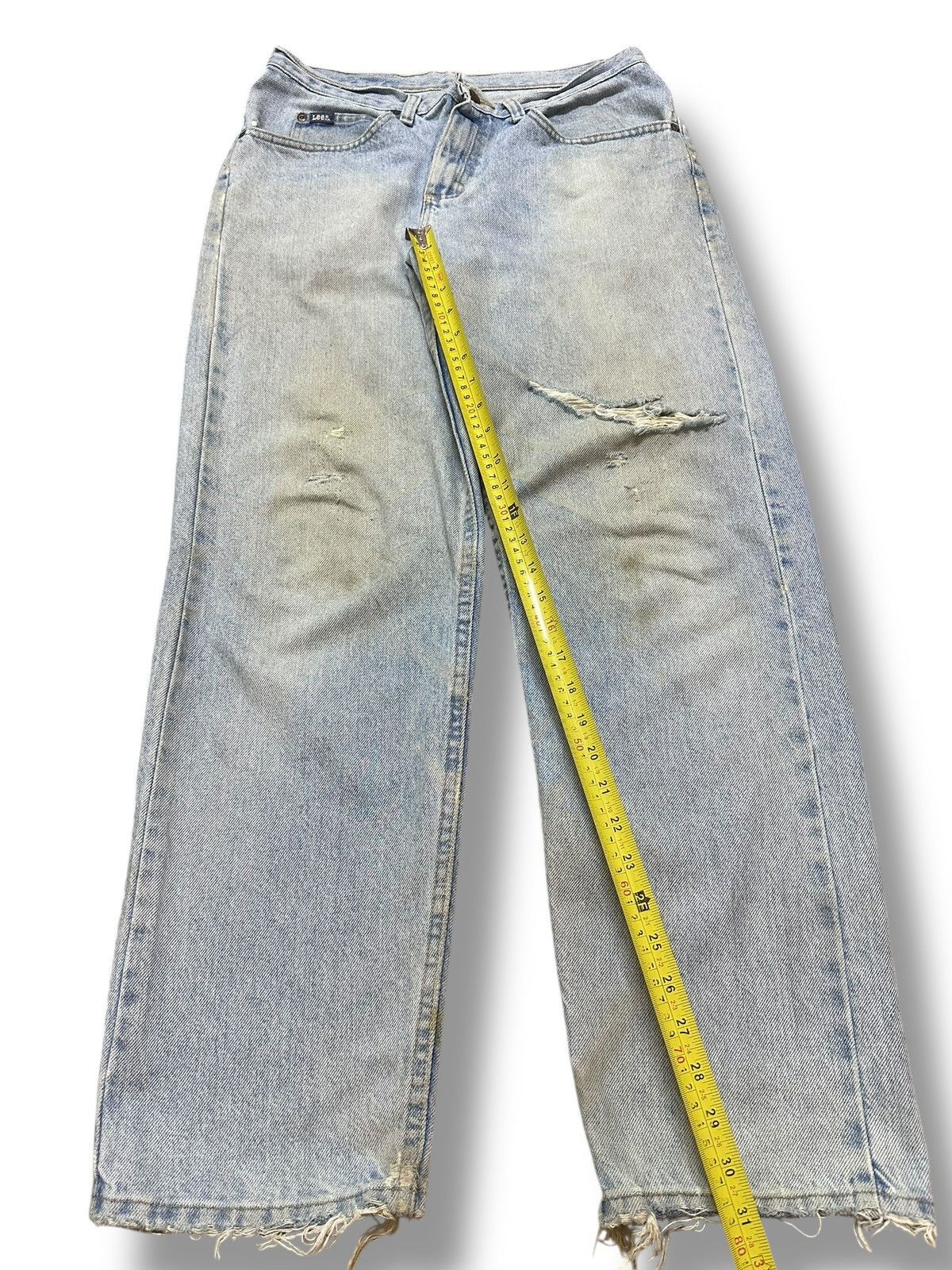 Lee Lee Distressed Jeans With Baggy Loose Style With Faded Wash Size US 30 / EU 46 - 14 Thumbnail