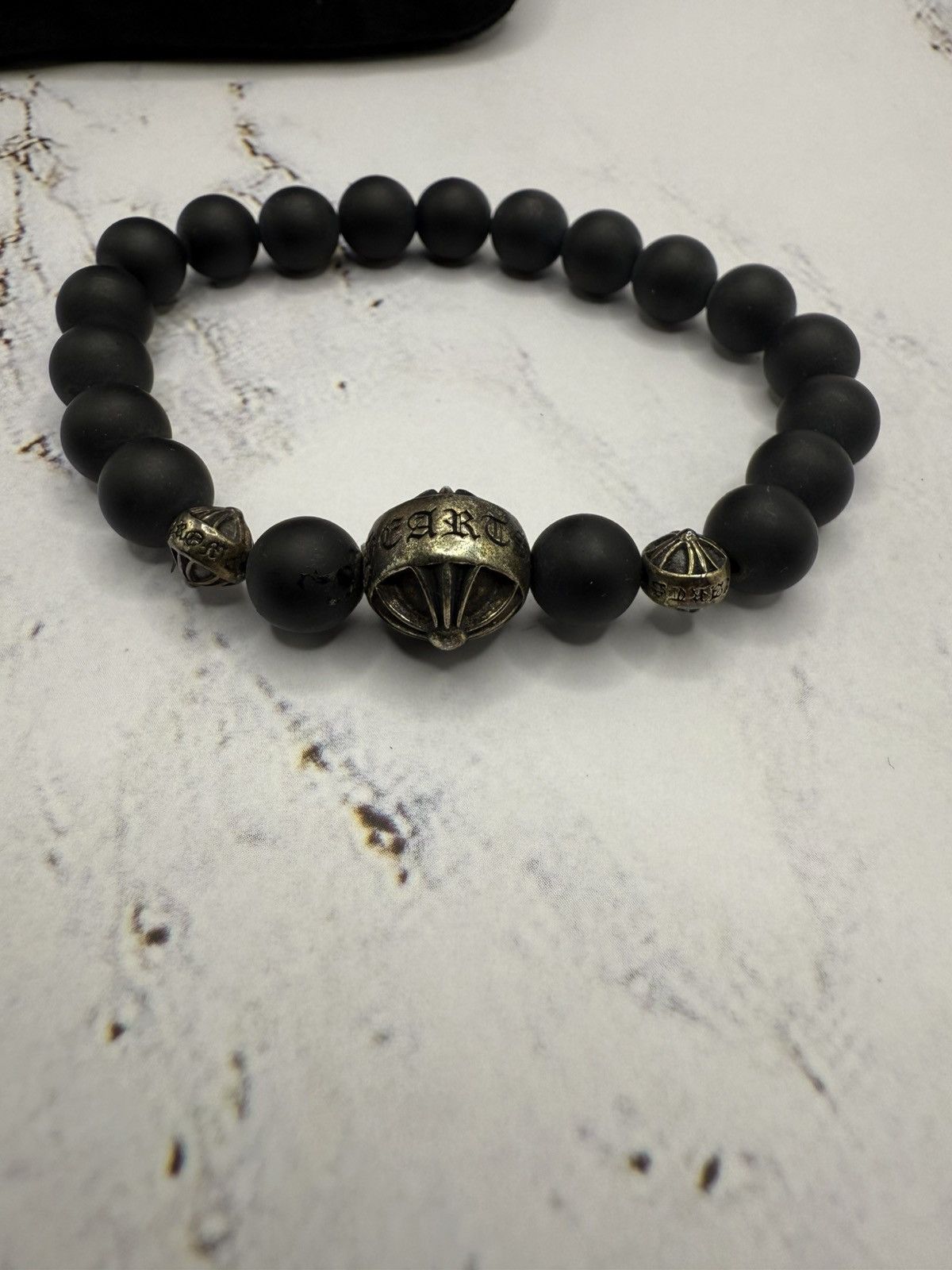 Chrome Hearts Chrome Heart Onyx Bead Bracelet Size ONE SIZE - 2 Thumbnail