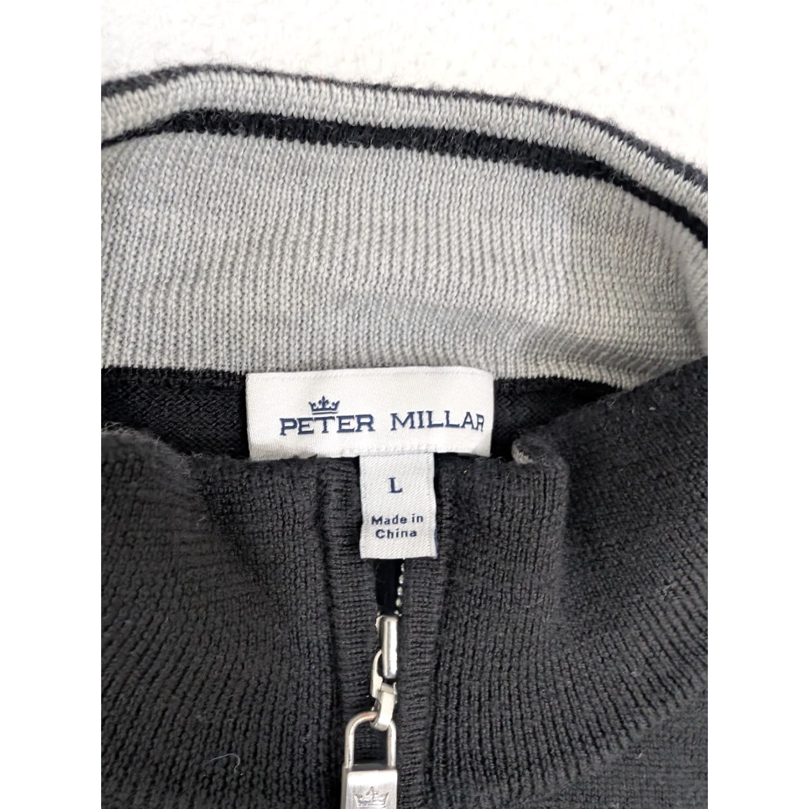 Peter Millar Peter Millar Sweater Black Crown Soft Merino-Silk Quarter Zip Mock Neck Long Sleeve 1/4 Zip Men L Reg Womens? Size US L / EU 52-54 / 3 - 4 Thumbnail