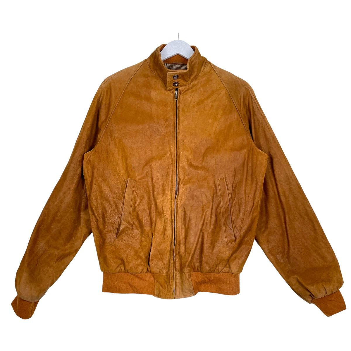💥90s GOLDEN BEAR LEATHER BOMBER JACKET