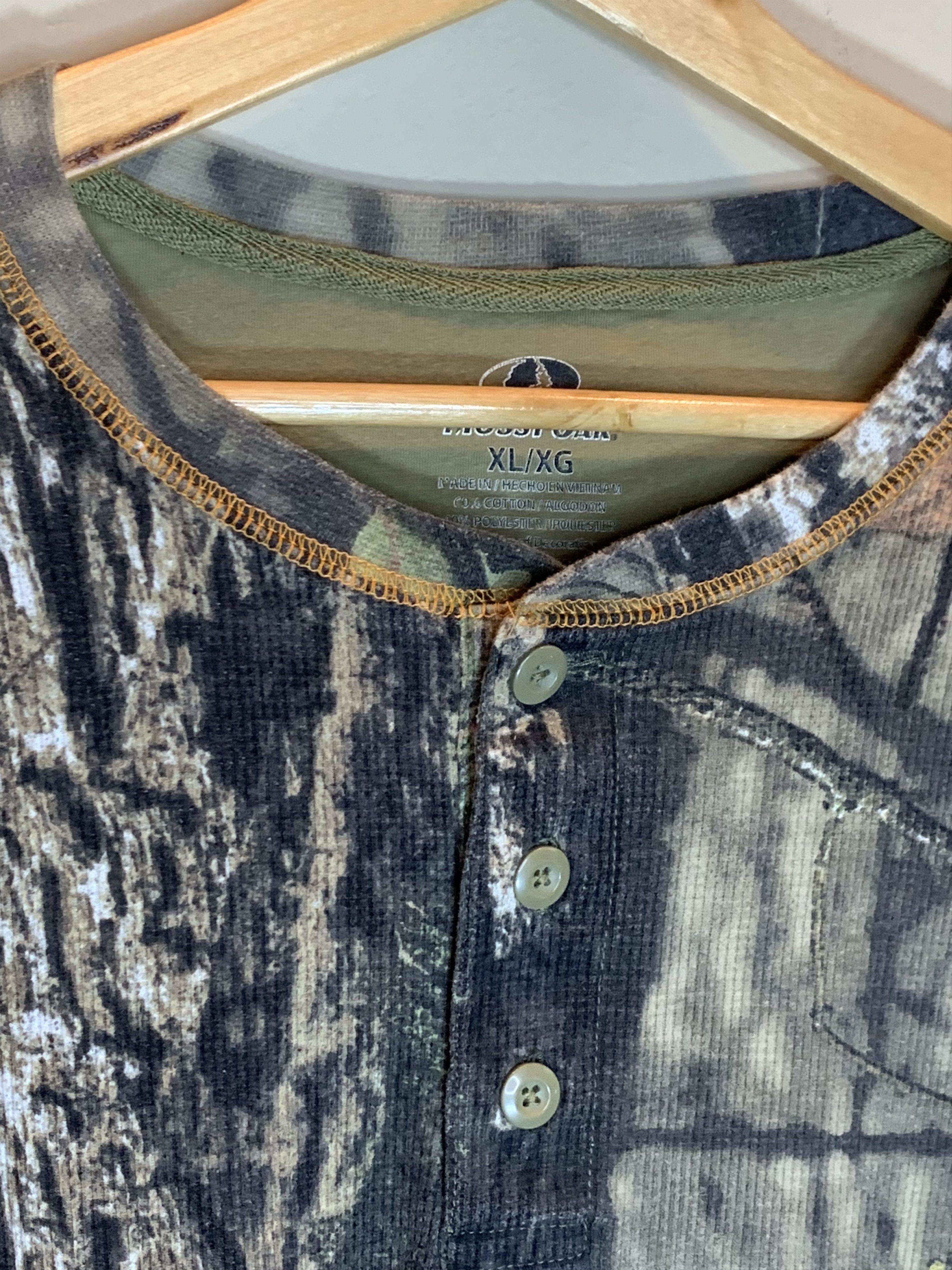 Mossy Oaks *RARE* Vintage Mossy Oak Camo Knit Henley Long Sleeve Shirt Size US XL / EU 56 / 4 - 6 Thumbnail
