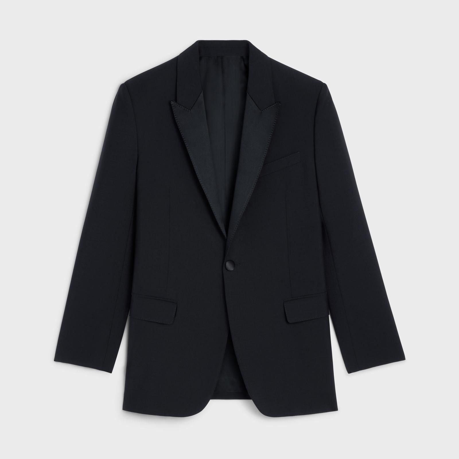 Celine o1w1db11124 Jude Tux Wool Mohair Jacket in Black Size XS / US 0-2 / IT 36-38 - 1 Thumbnail