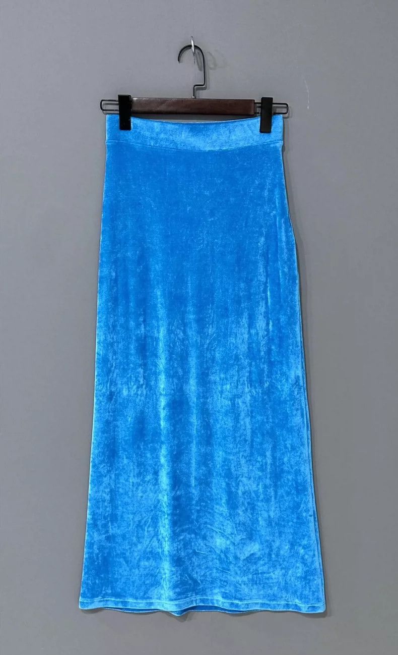 Balenciaga Balenciaga Blue velvet skirt Size 35" - 1 Thumbnail
