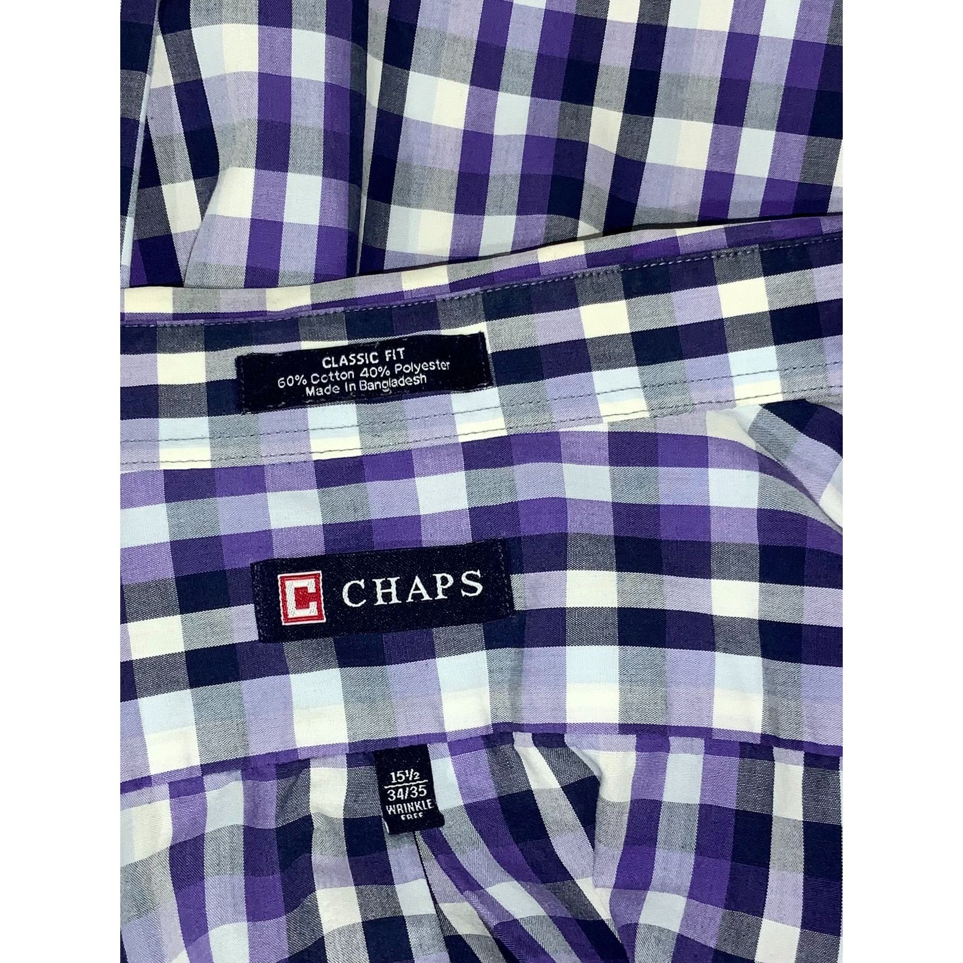Chaps Ralph Lauren Ralph Lauren Chaps Classic Fit Purple Plaid Shirt Medium Size US M / EU 48-50 / 2 - 4 Thumbnail