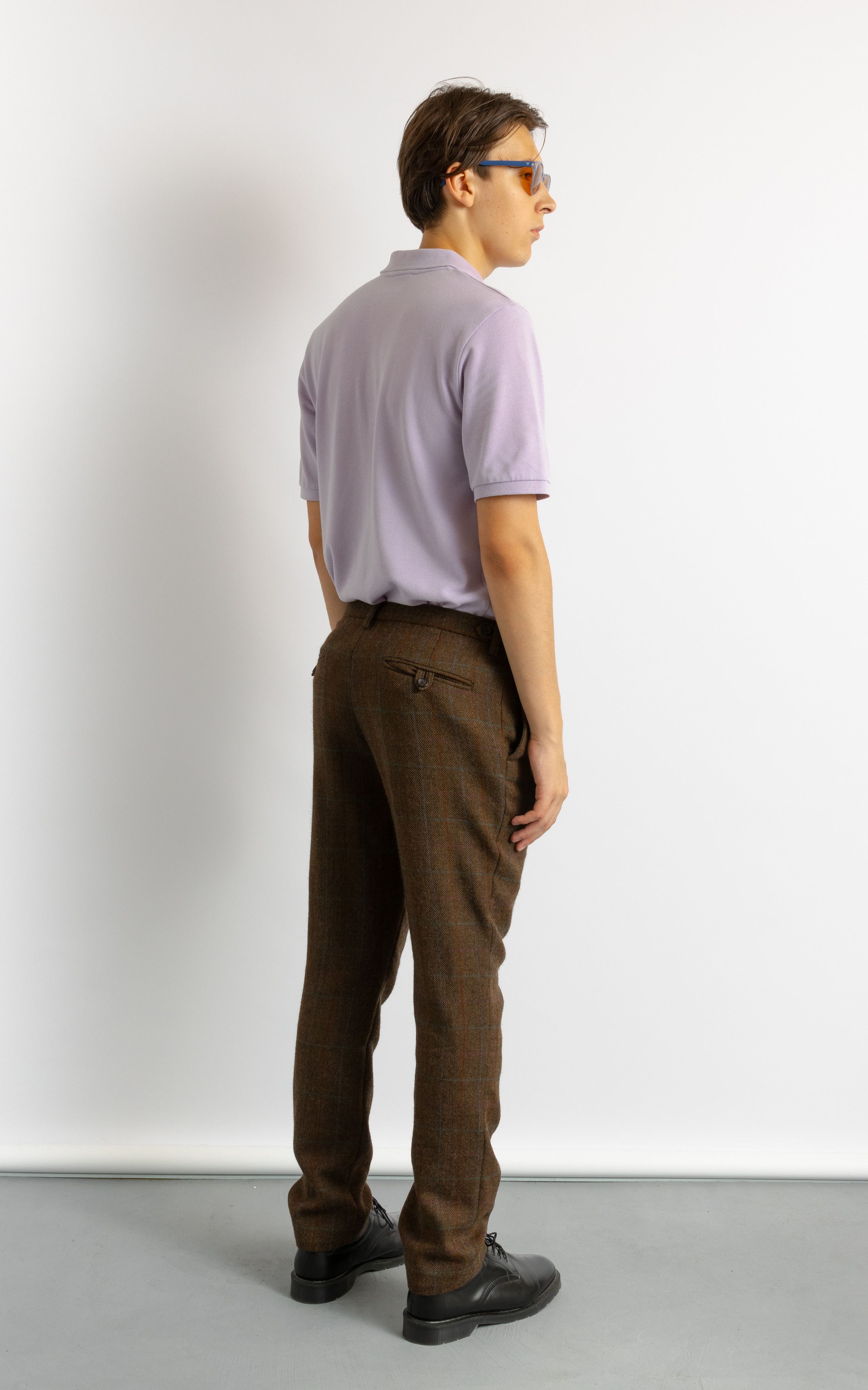 Vintage Man Preowned Checked Wool Brown Classic Pants 8727 Size US 32 / EU 48 - 6 Thumbnail