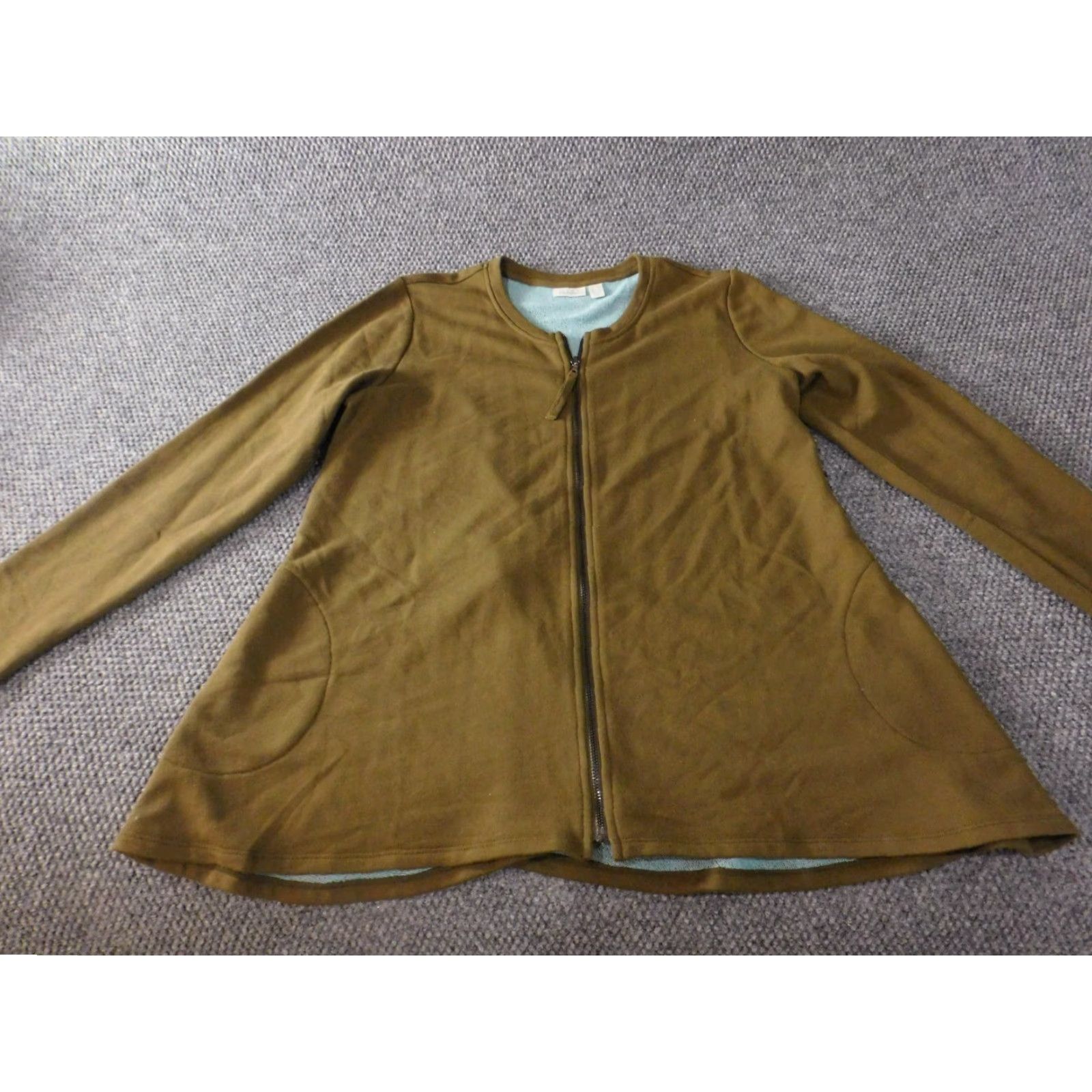 Vintage LOGO by Lori Goldstein Jacket Green Women Zip stretch knit logo long sleeve Mid-Length Regular Size M Size M / US 6-8 / IT 42-44 - 2 Thumbnail