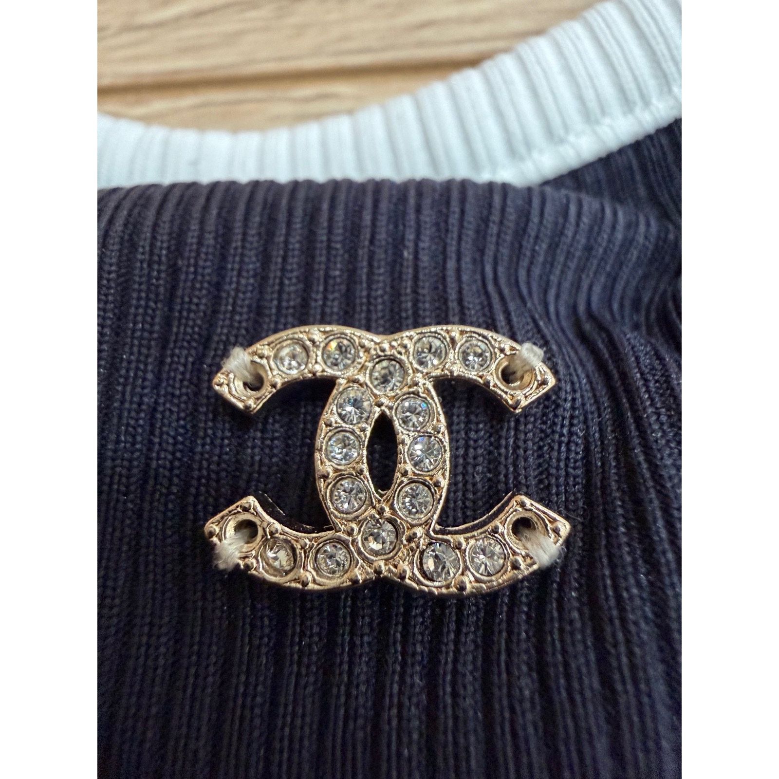 Chanel Chanel 22S Black White Crystal CC Logo Bikini Swimsuit 38 Size S / US 4 / IT 40 - 6 Thumbnail