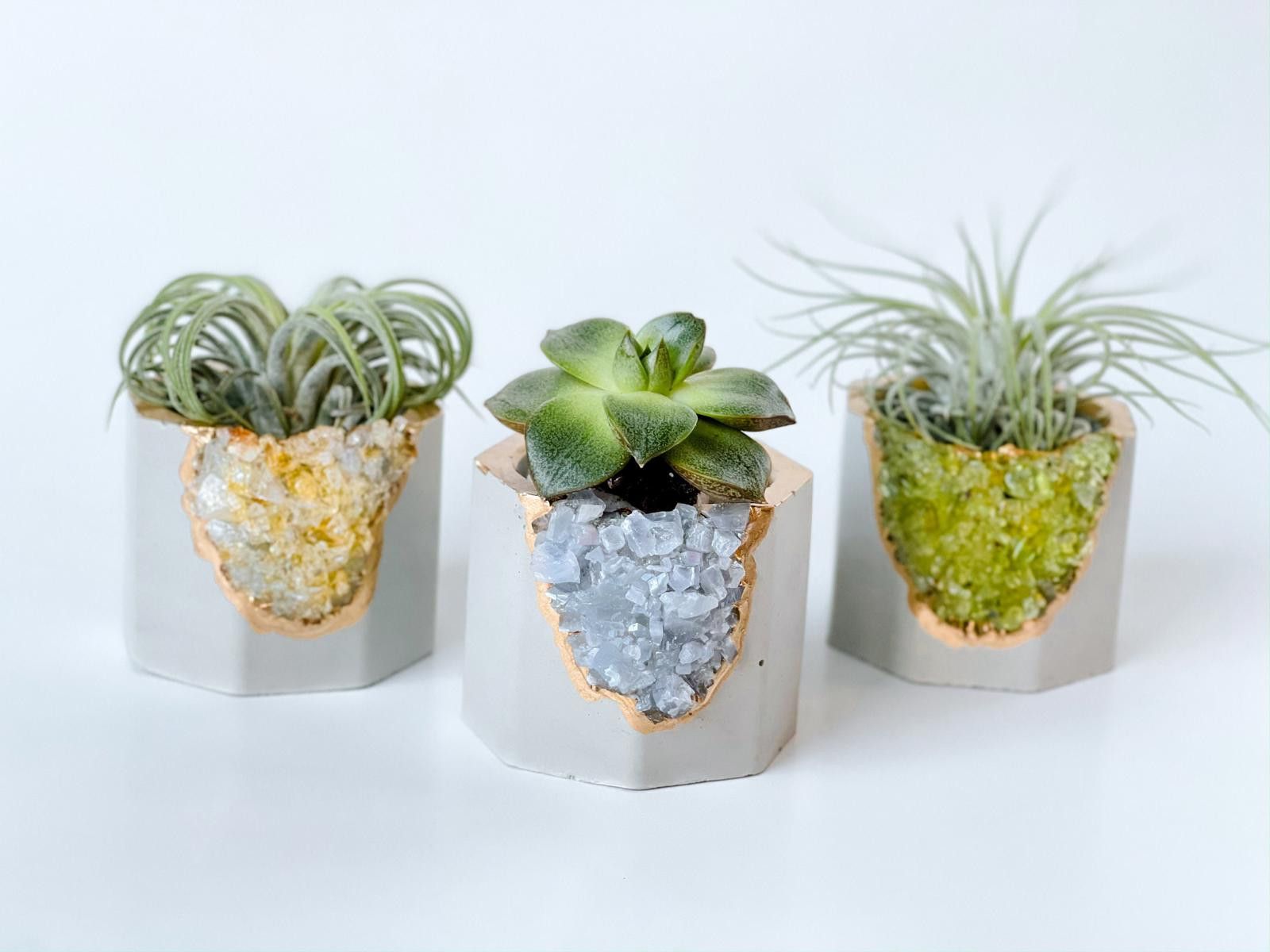 Other Crystal Airplant Holder Green Peridot Succulent Pot Planter Size ONE SIZE - 9 Thumbnail