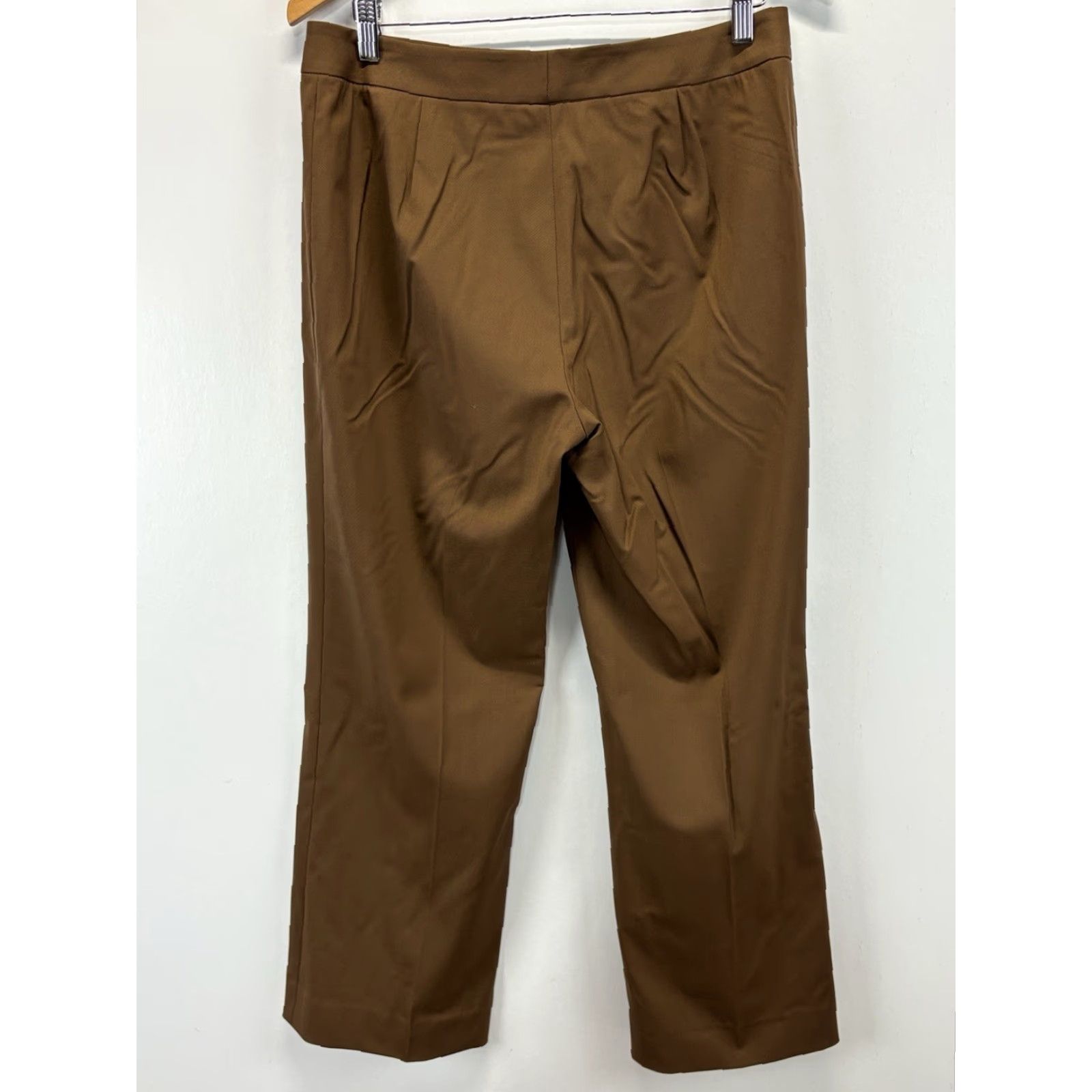 Vintage Lafayette 148 New York Dress Pants Women’s 10 Brown Wool Solid Straight Leg 32”x27.5” Regular Zip Hook & Eye Front Flat Front Size 32" / US 10 / IT 46 - 3 Thumbnail