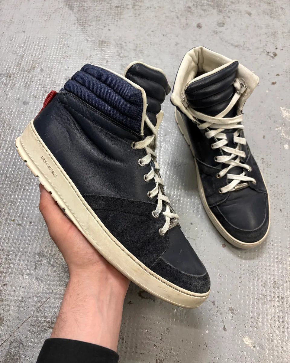 Dior 2000s Dior Homme Navy & Red High Top Sneakers Size US 10 / EU 43 - 1 Thumbnail