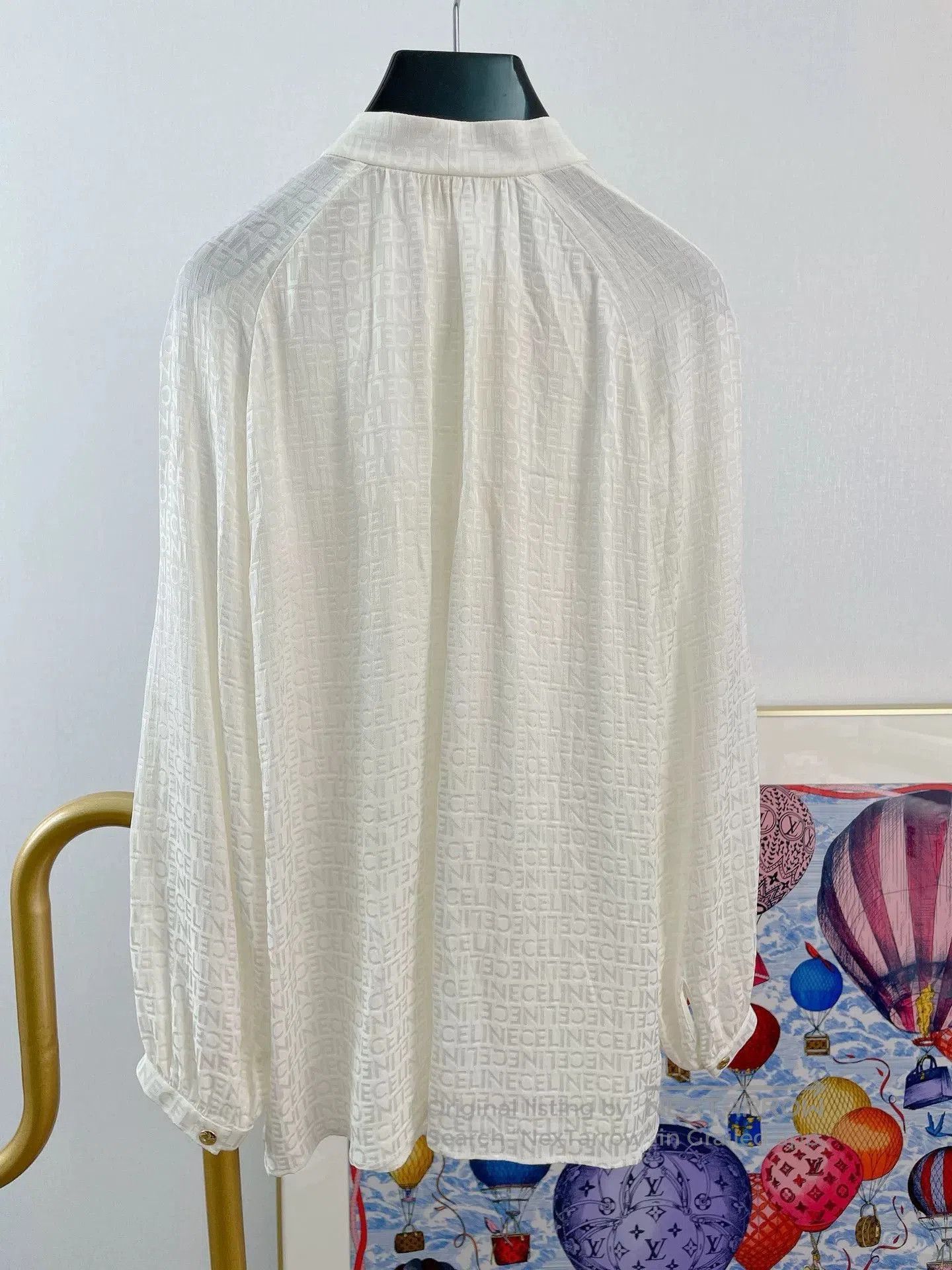 Celine Celine Silk Jacquard Shirt. Size XS / US 0-2 / IT 36-38 - 2 Thumbnail