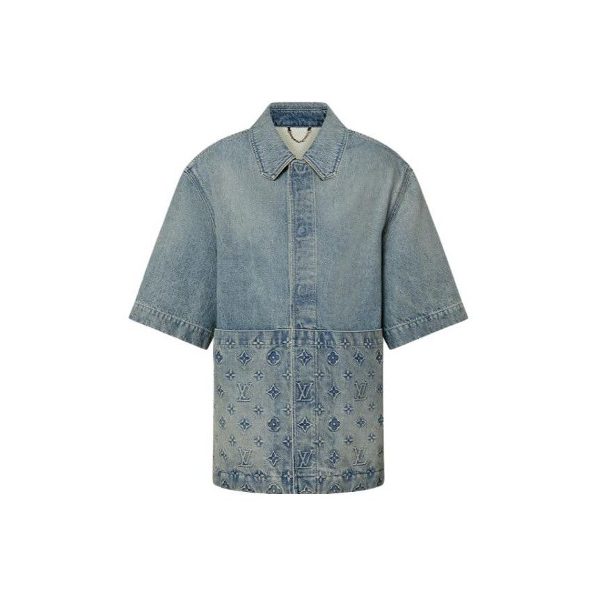 Louis Vuitton Louis Vuitton Monogram Denim Short Sleeve Shirt M Size US M / EU 48-50 / 2 - 1 Thumbnail