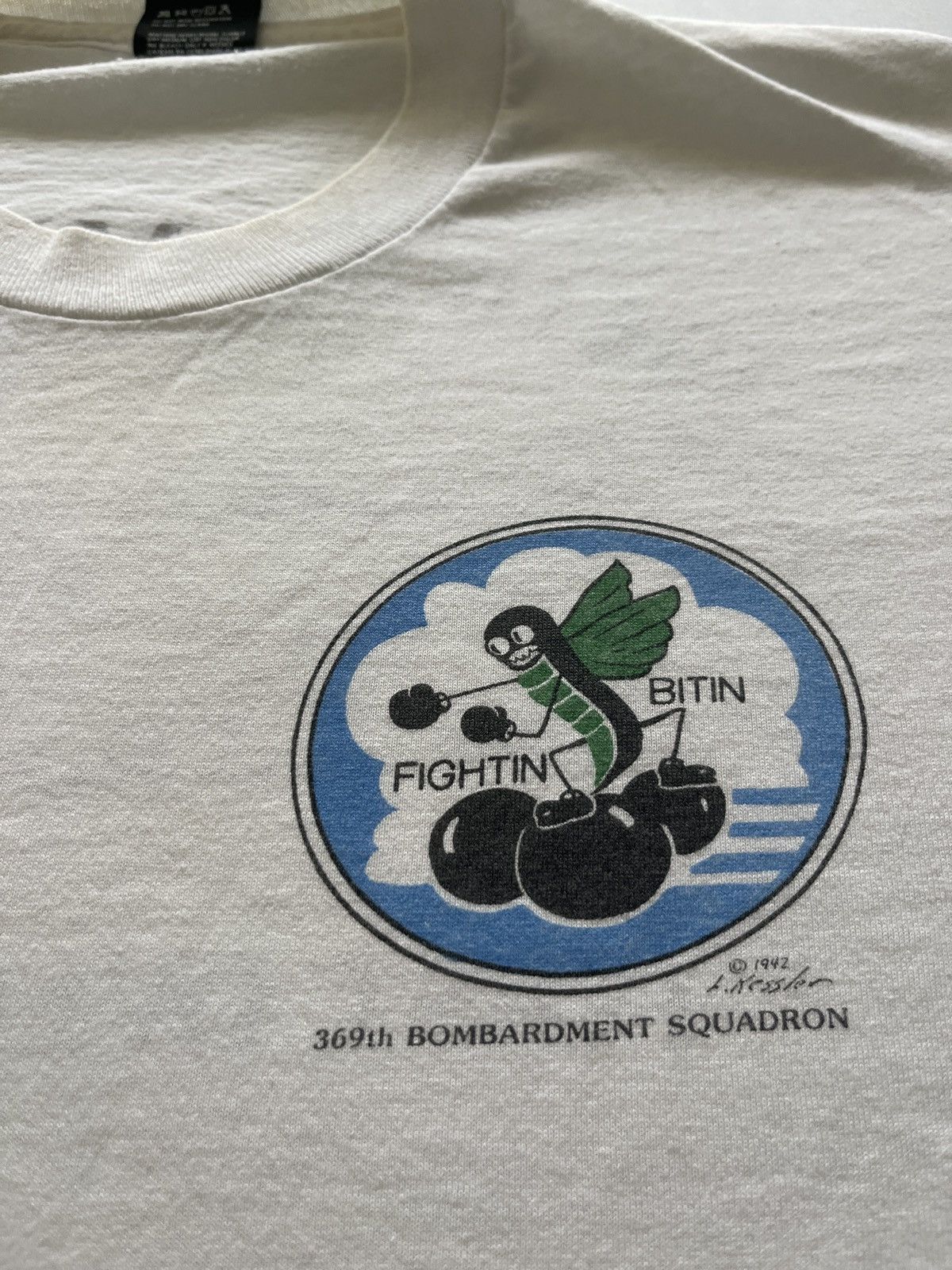 Vintage 1990 369 Bombardment Squadron First Over Germany Tee Size US L / EU 52-54 / 3 - 2 Thumbnail