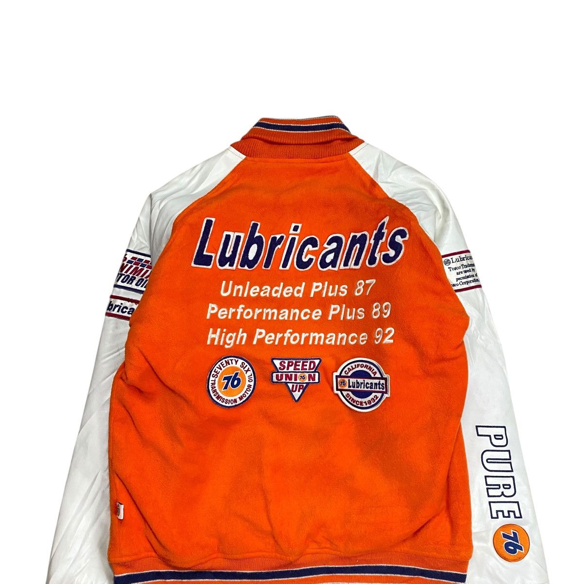 YELLOW CORN 76’Lubricants Fleece Patch Varsity Leather Sleeve Jacket Size US M / EU 48-50 / 2 - 8 Thumbnail