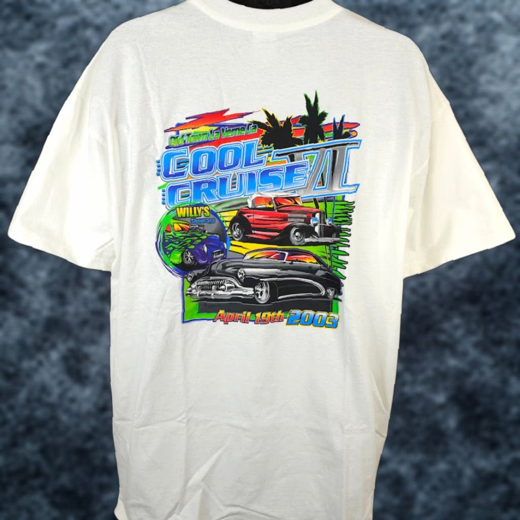 Anvil VINTAGE Anvil Car Show T Shirt Mens XL White Y2K 03 Cool Cruise Old Town La Verne NEW Size US XL / EU 56 / 4 - 1 Thumbnail