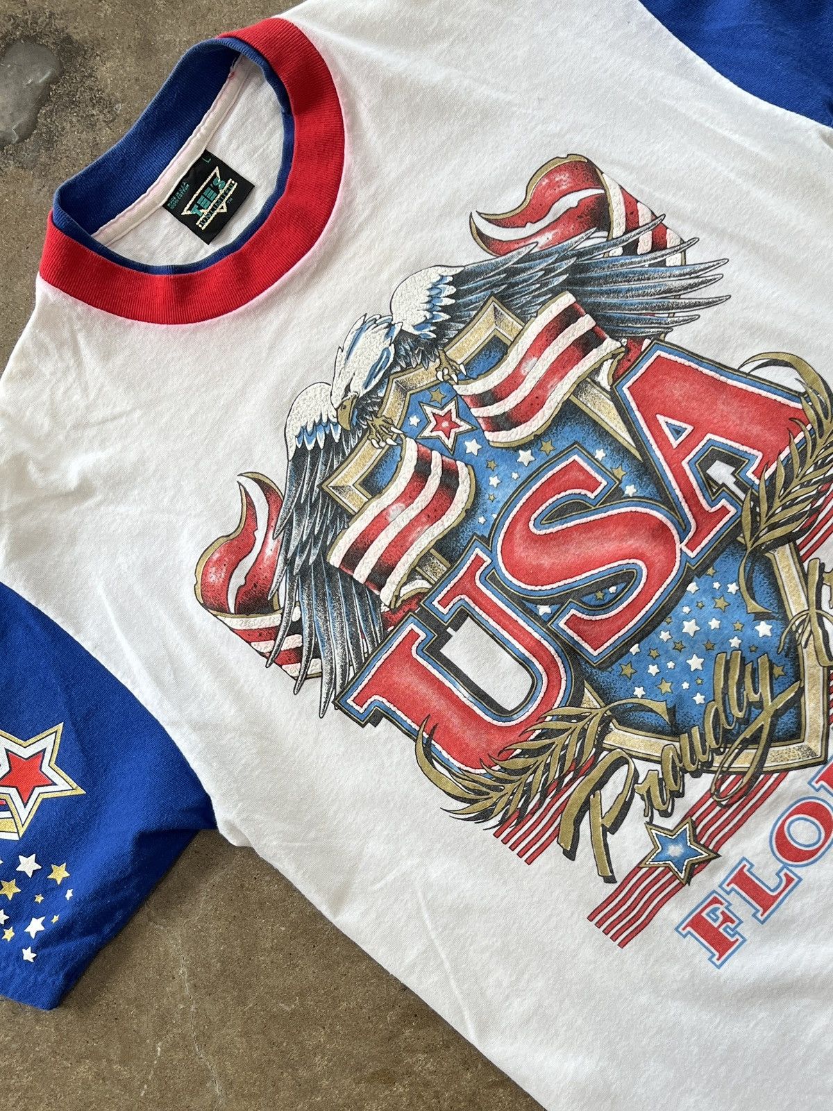 Vintage Vintage 90s USA Florida American Eagle Single Stitch Large Size US L / EU 52-54 / 3 - 1 Thumbnail