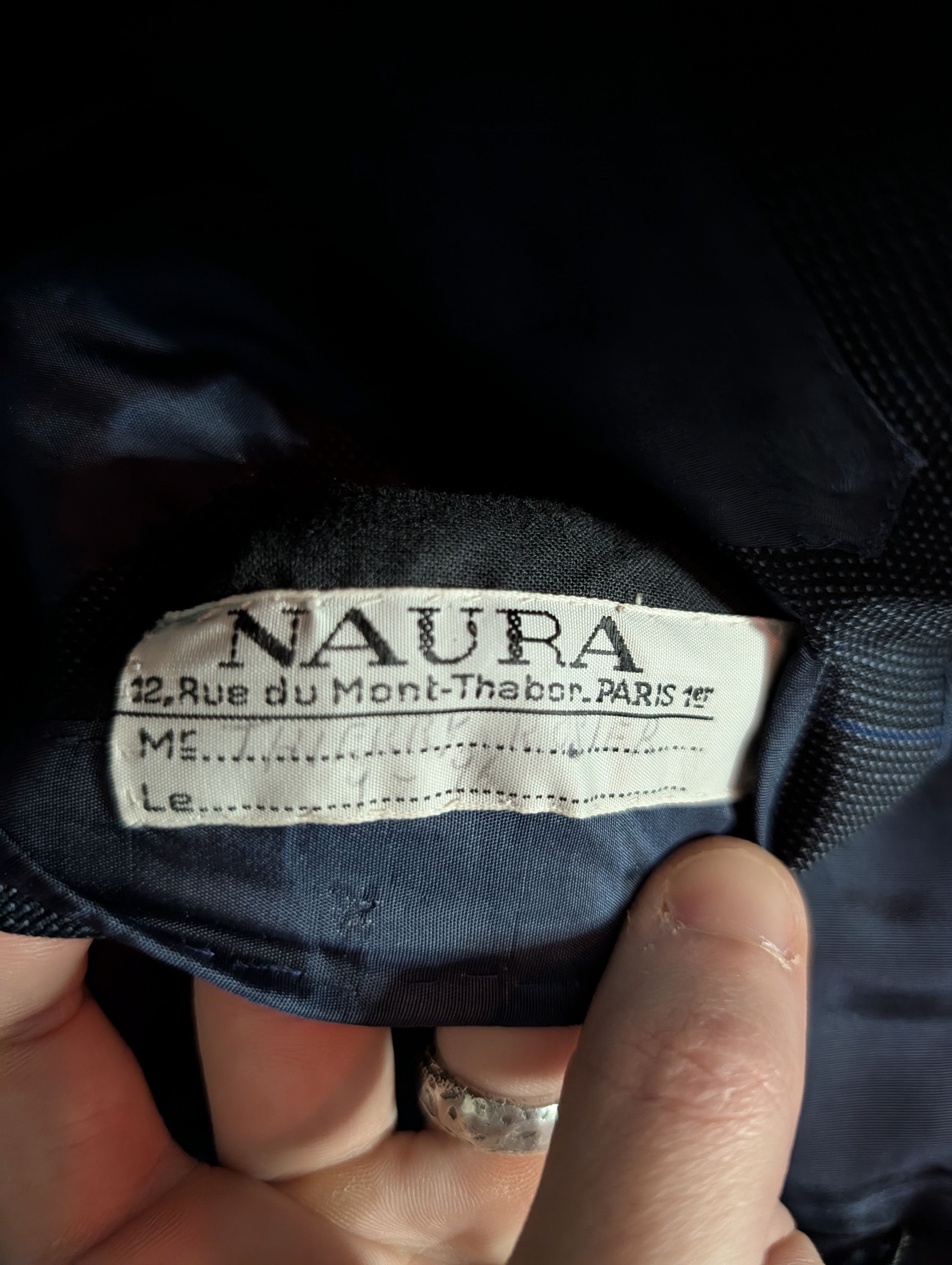 Bespoken NAURA Paris bespoke navy check double breasted jacket Size 44R - 12 Thumbnail